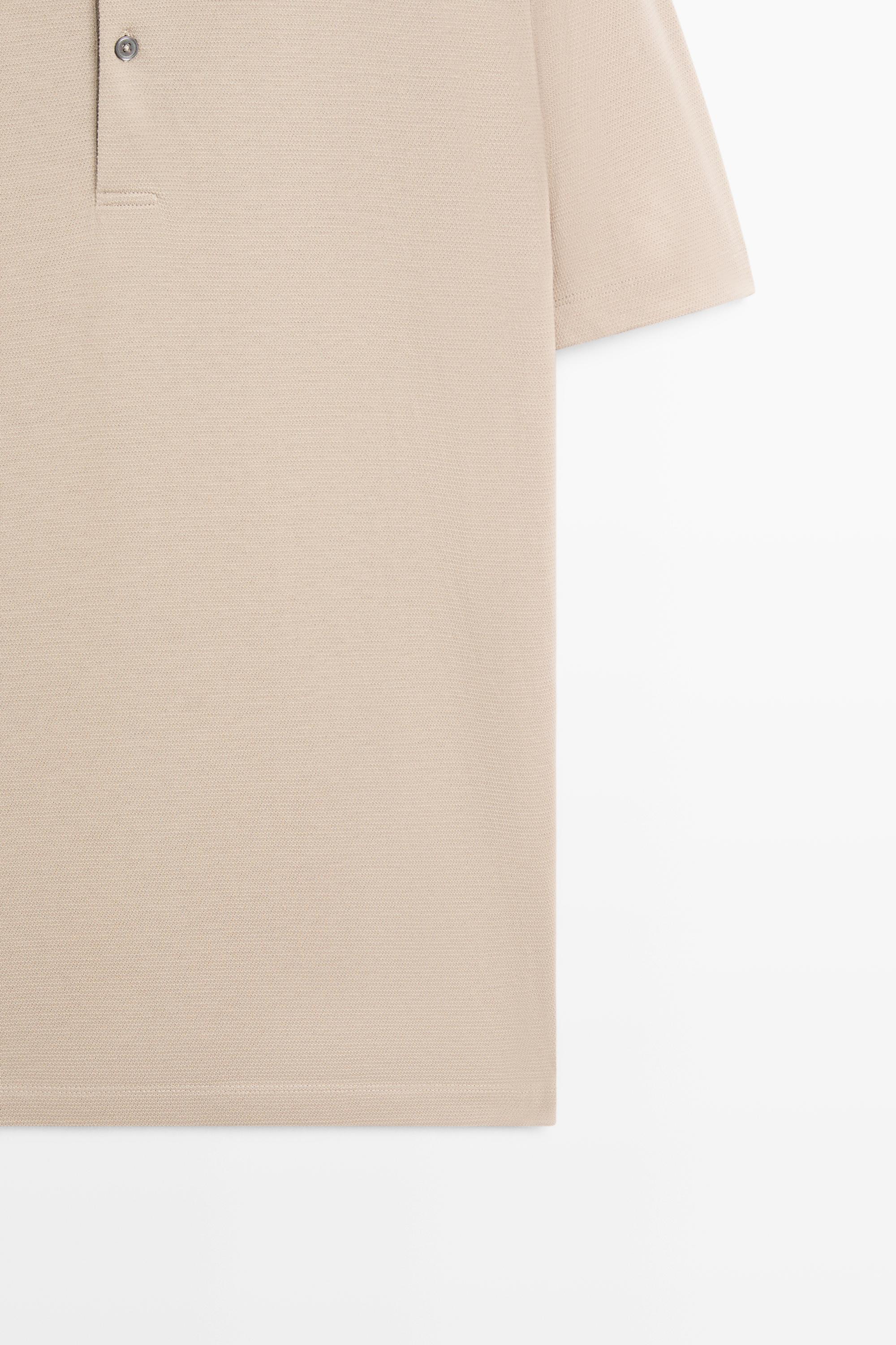 100% cotton structured polo shirt — STONE