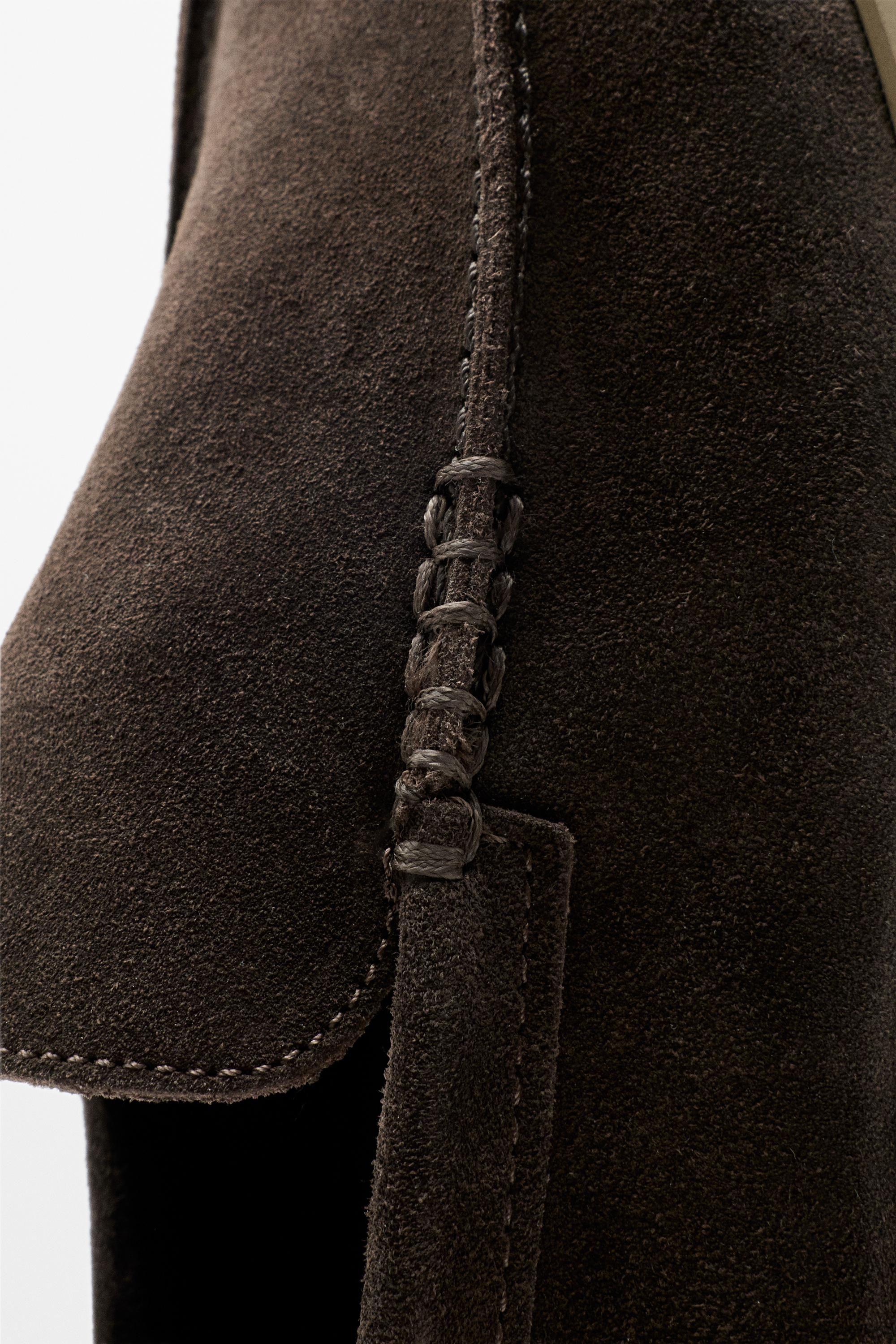 Soft split leather loafers — BROWN