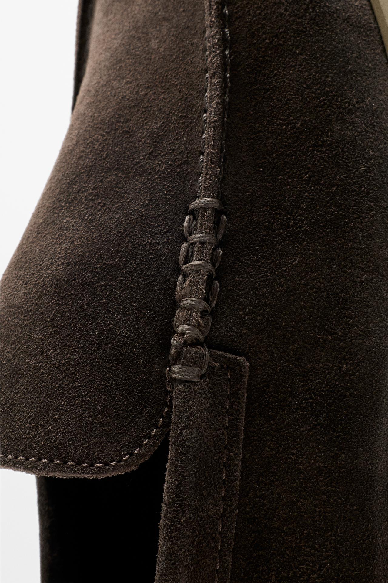 Soft split leather loafers — BROWN