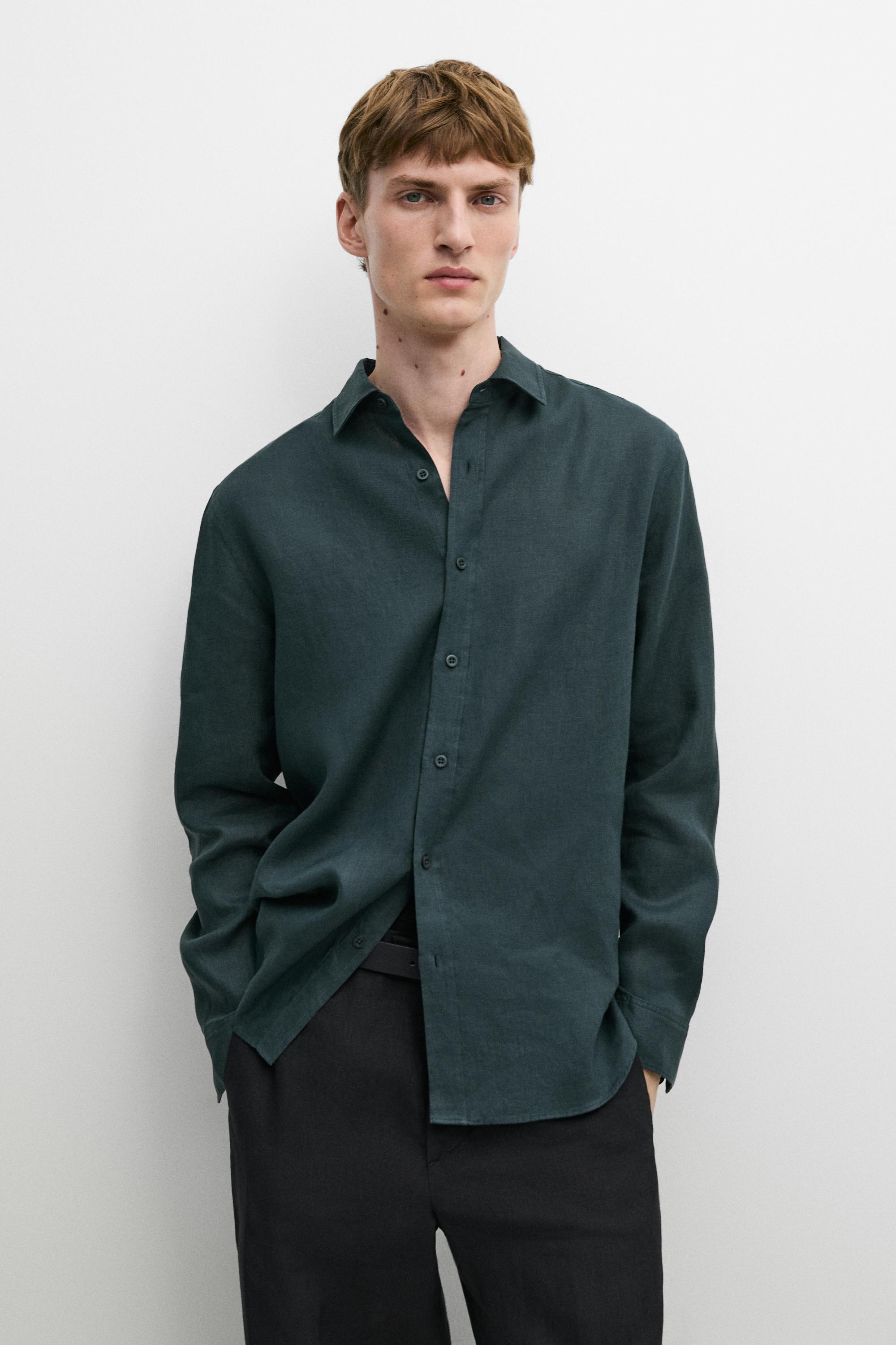 Slim-Fit-Hemd aus 100% Leinen