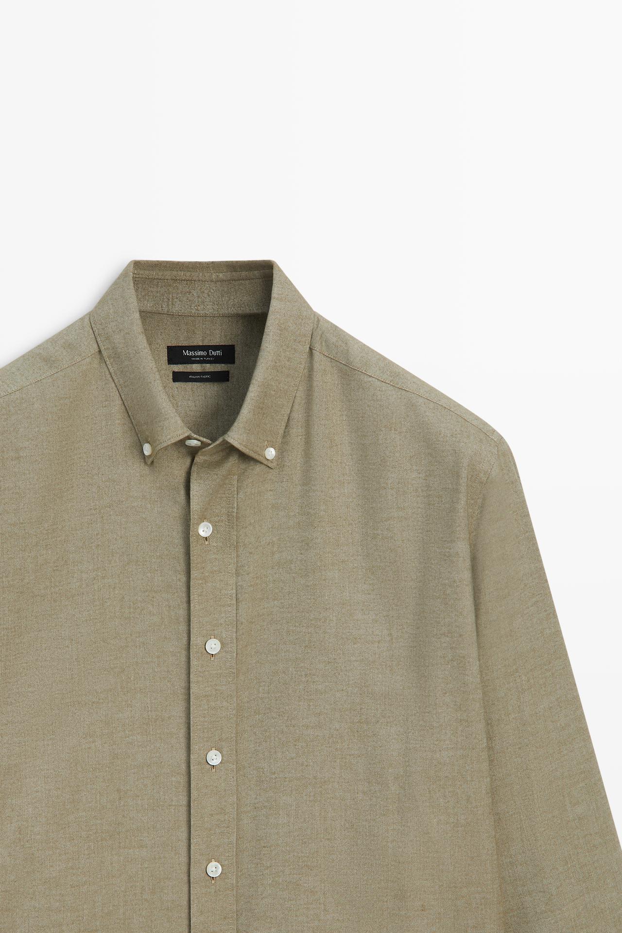 Regular fit 100% cotton shirt — MUSTARD YELLOW