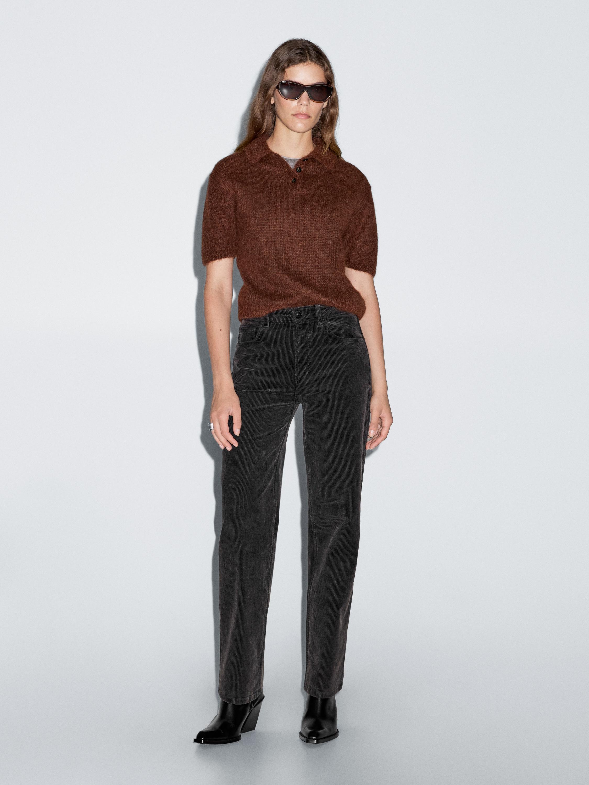 Pantalón Negro Pantalon Pana Mujer Massimo Dutti Ropa Massimo
