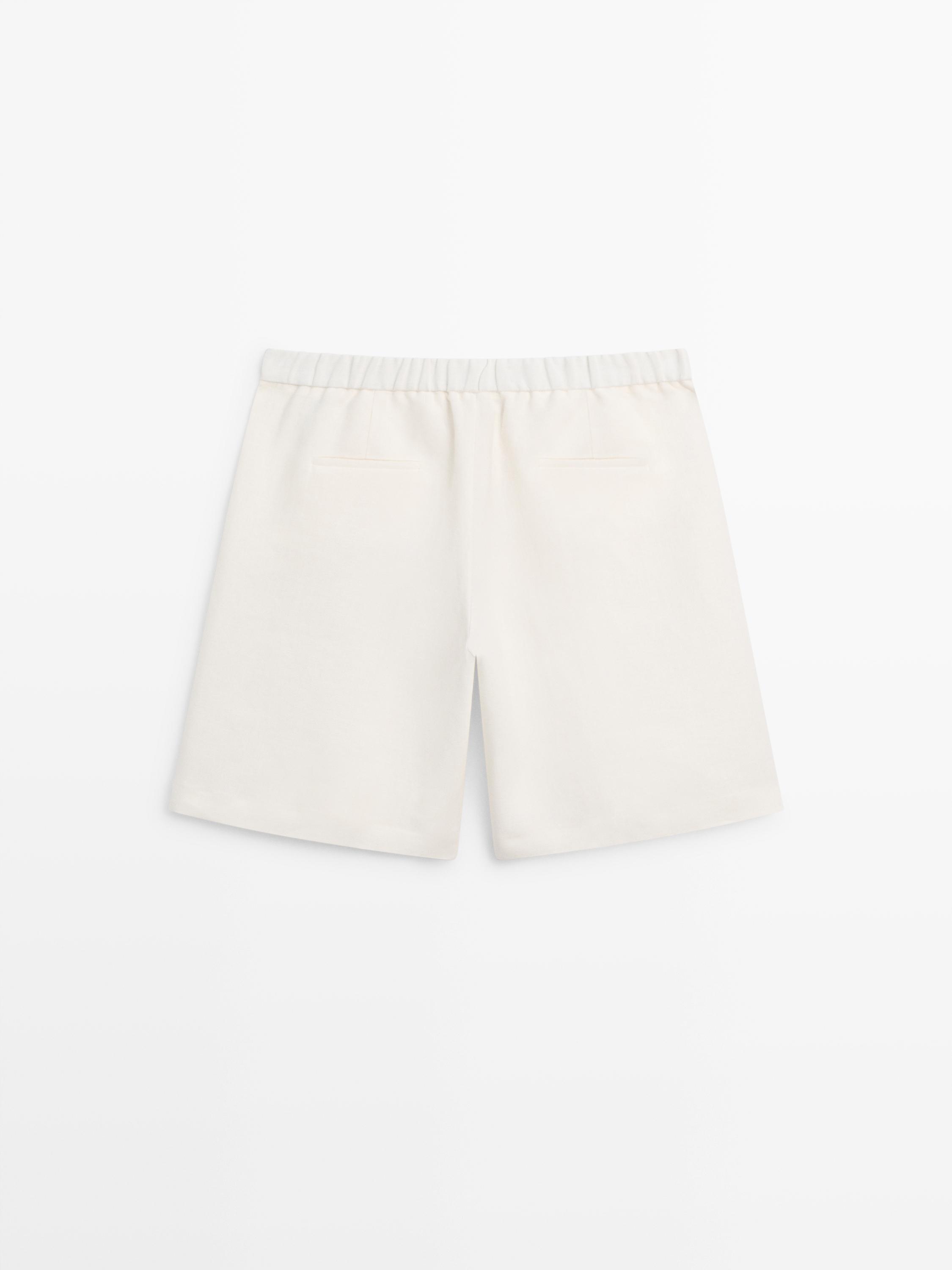 Длинные льняные шорты