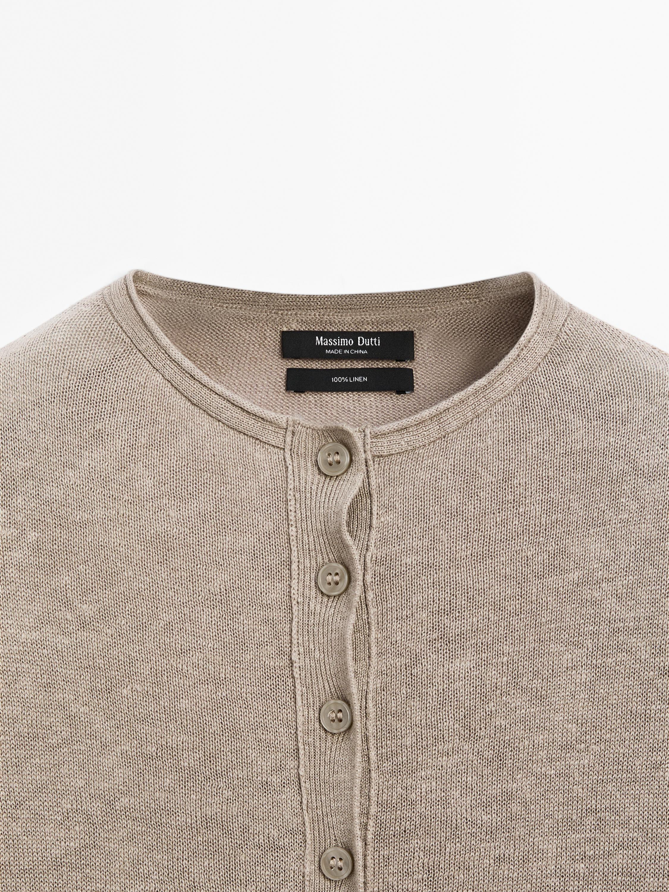 Lightweight 100% linen knit cardigan