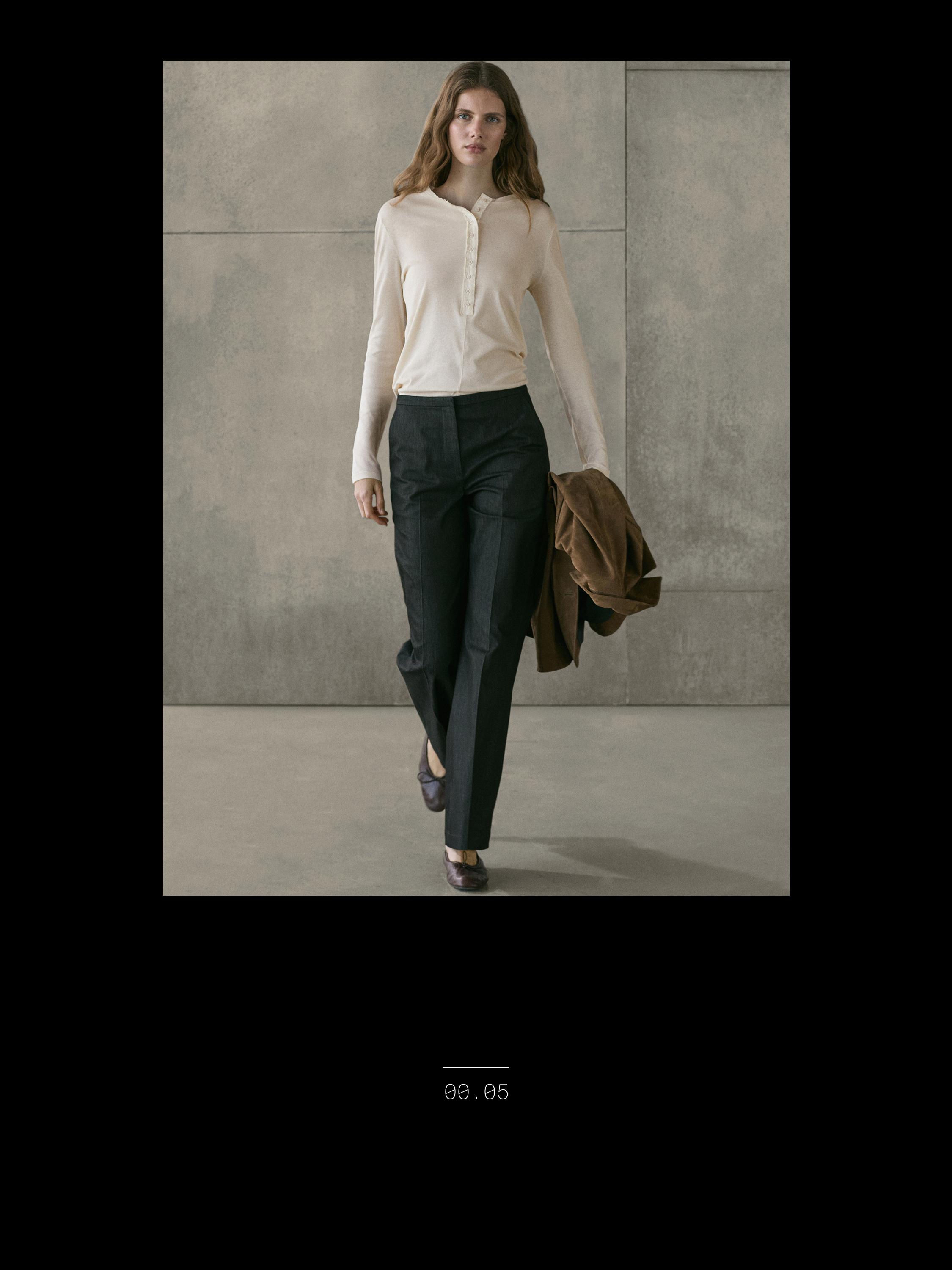 Mid-rise wide-leg jeans — DARK BLUE