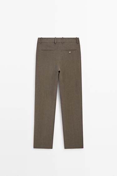 Linen-blend tailored pants - STUDIO — BROWN 6