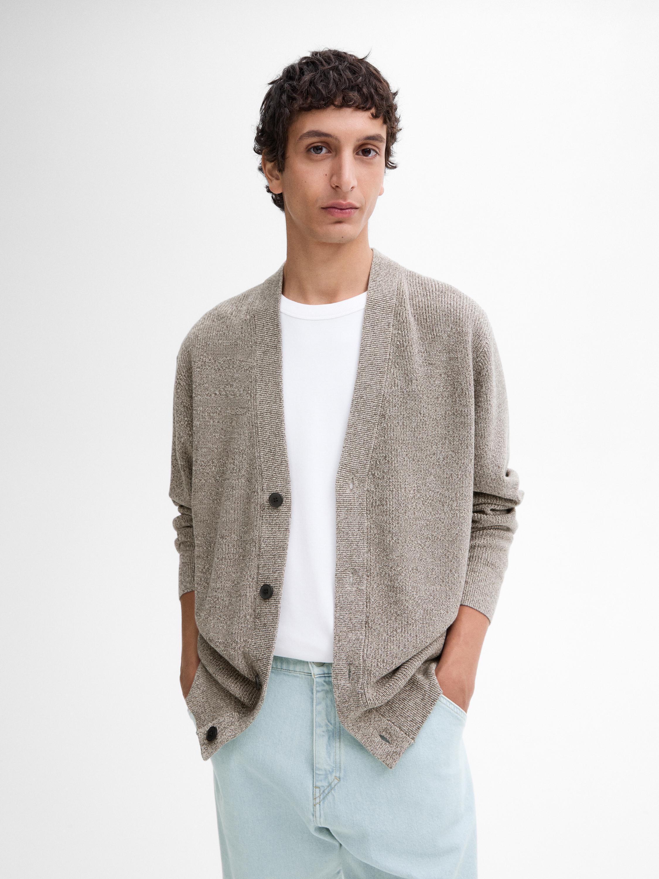 Cardigan coton mouliné