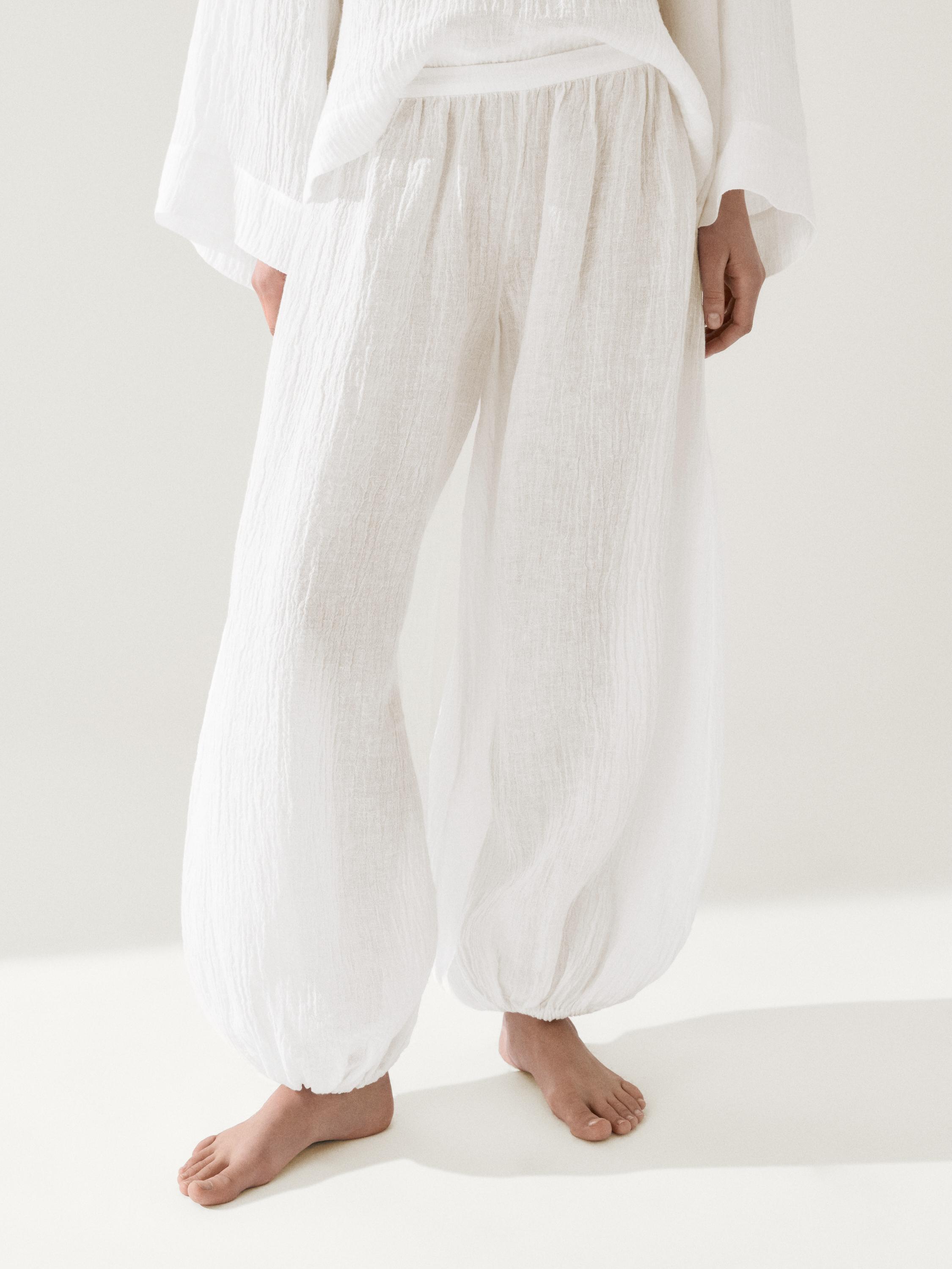 Linen sarouel trousers — Off white