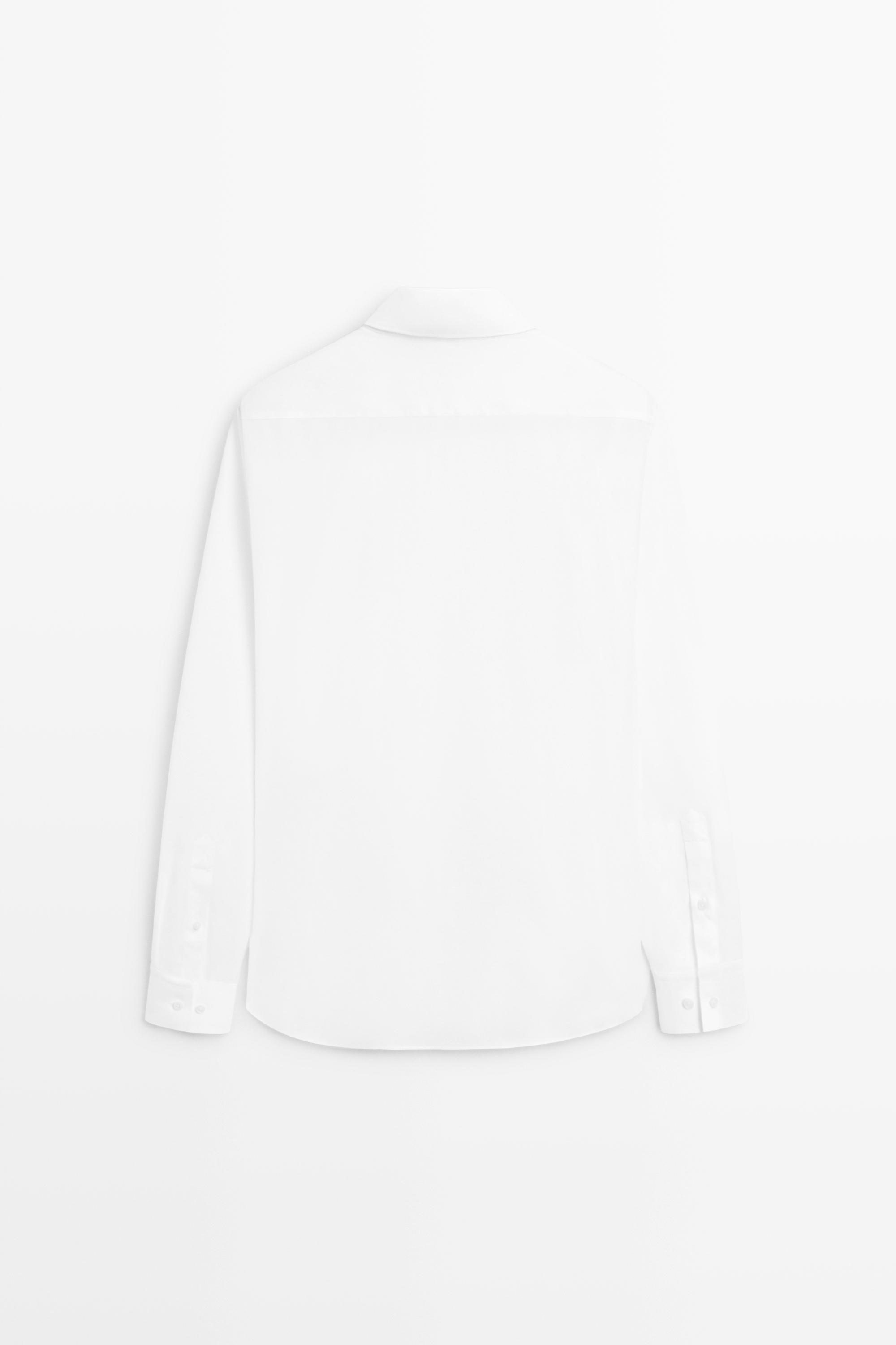 Regular fit 100% cotton shirt — WHITE