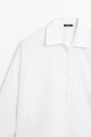 100% cotton poplin shirt — WHITE 4