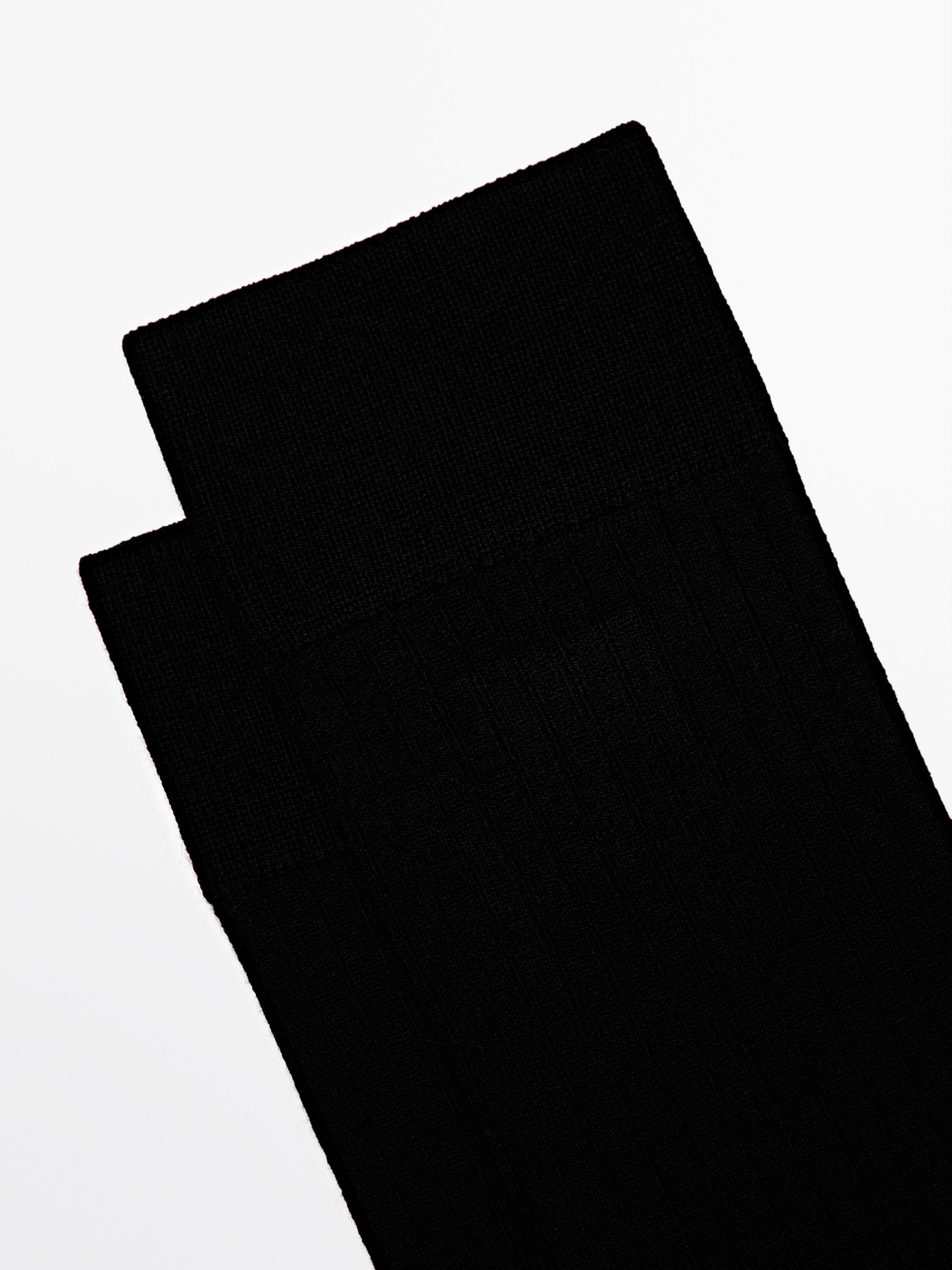 Ribbed knit wool blend socks