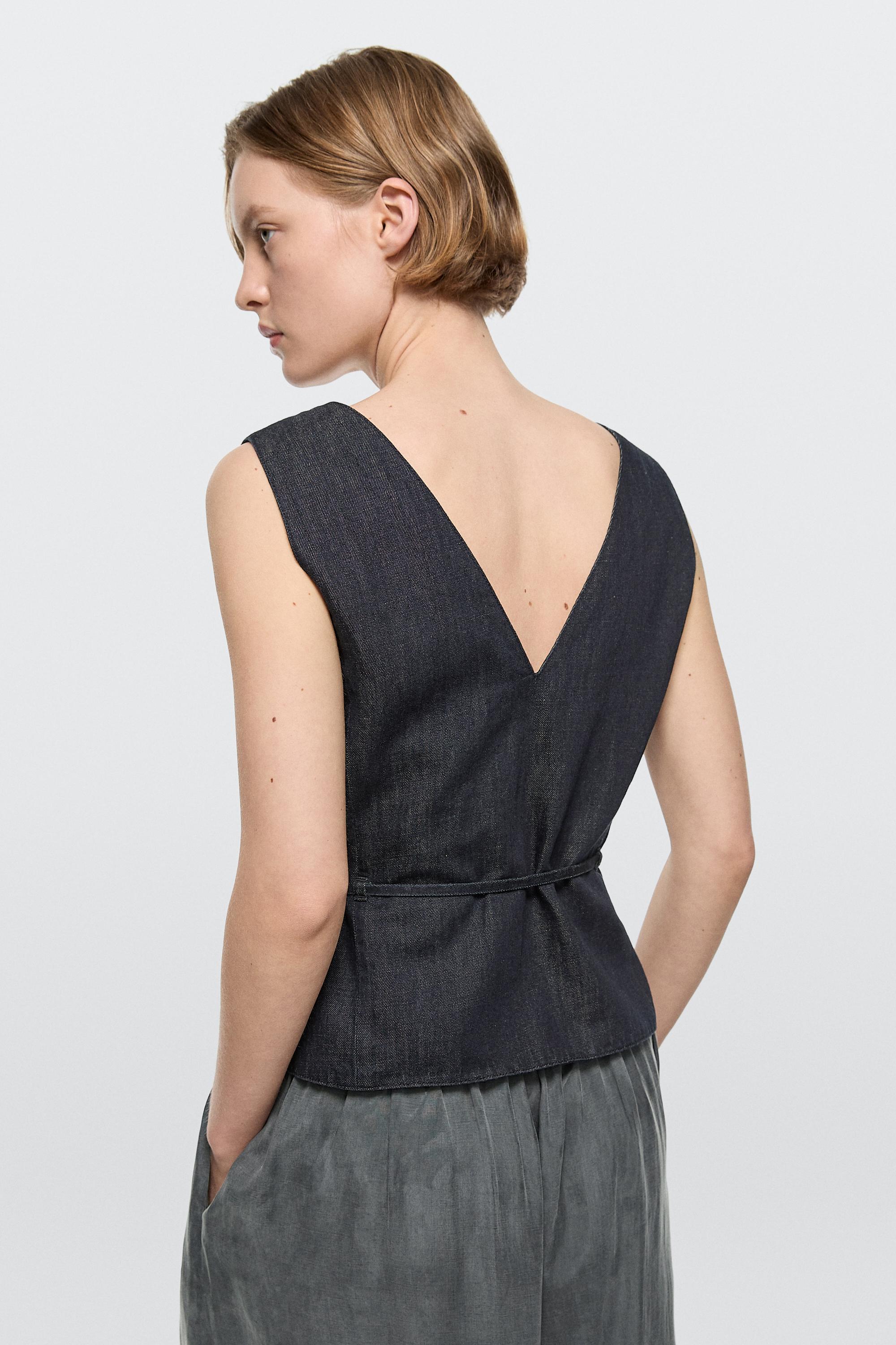 Total look denim vest — DARK BLUE