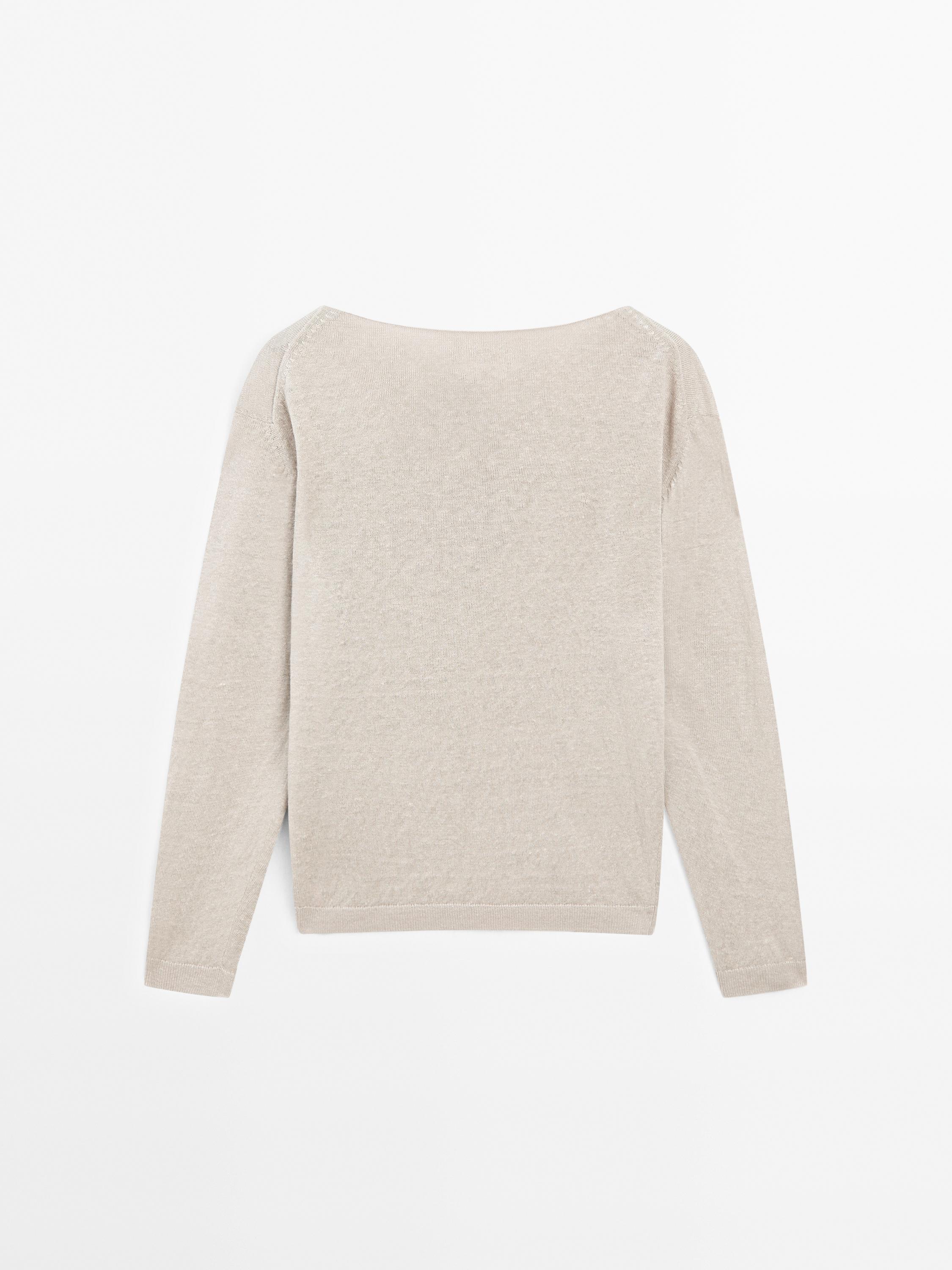100% linen fine knit sweater