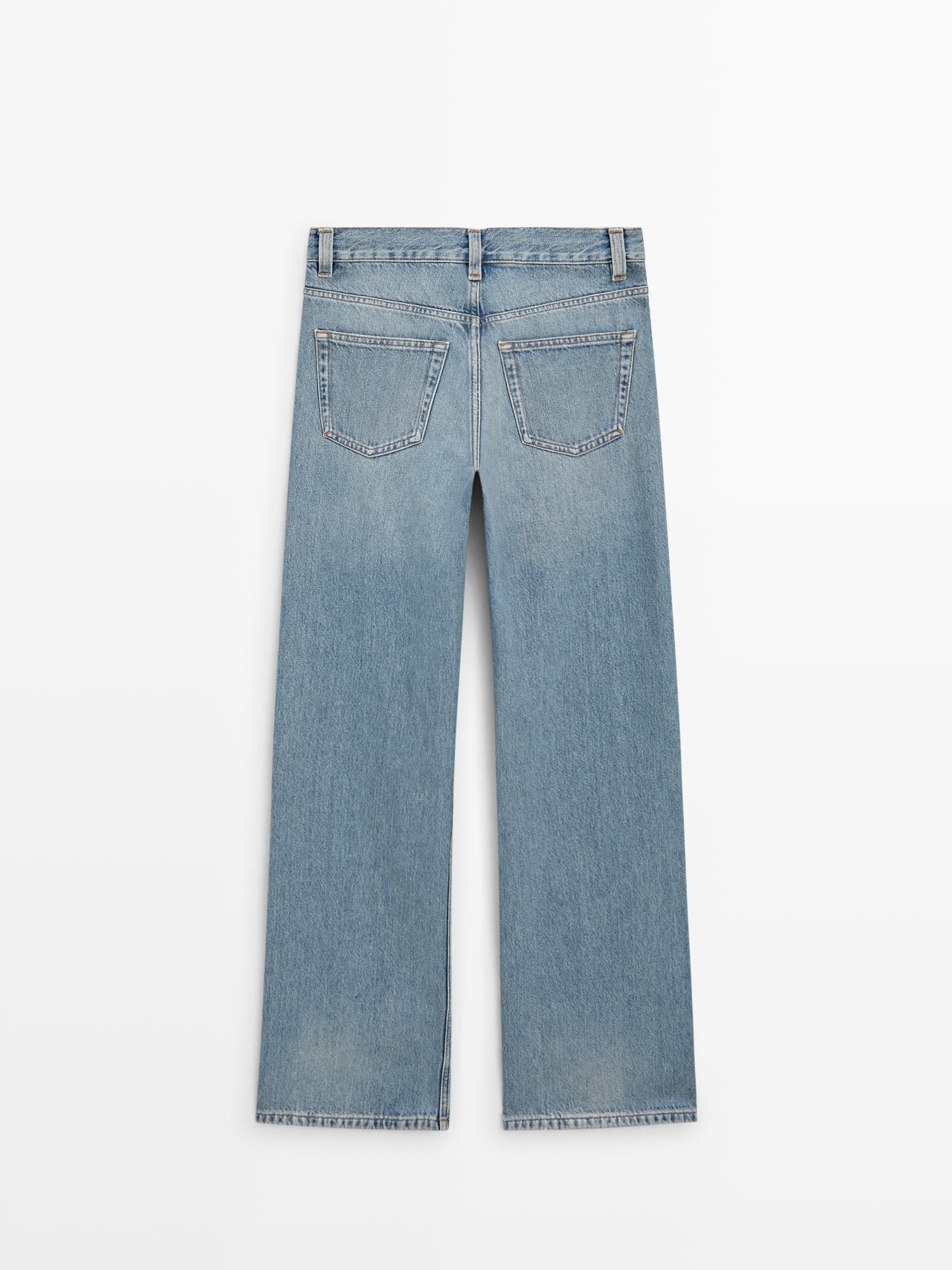 High-waist wide-leg jeans — Light Blue