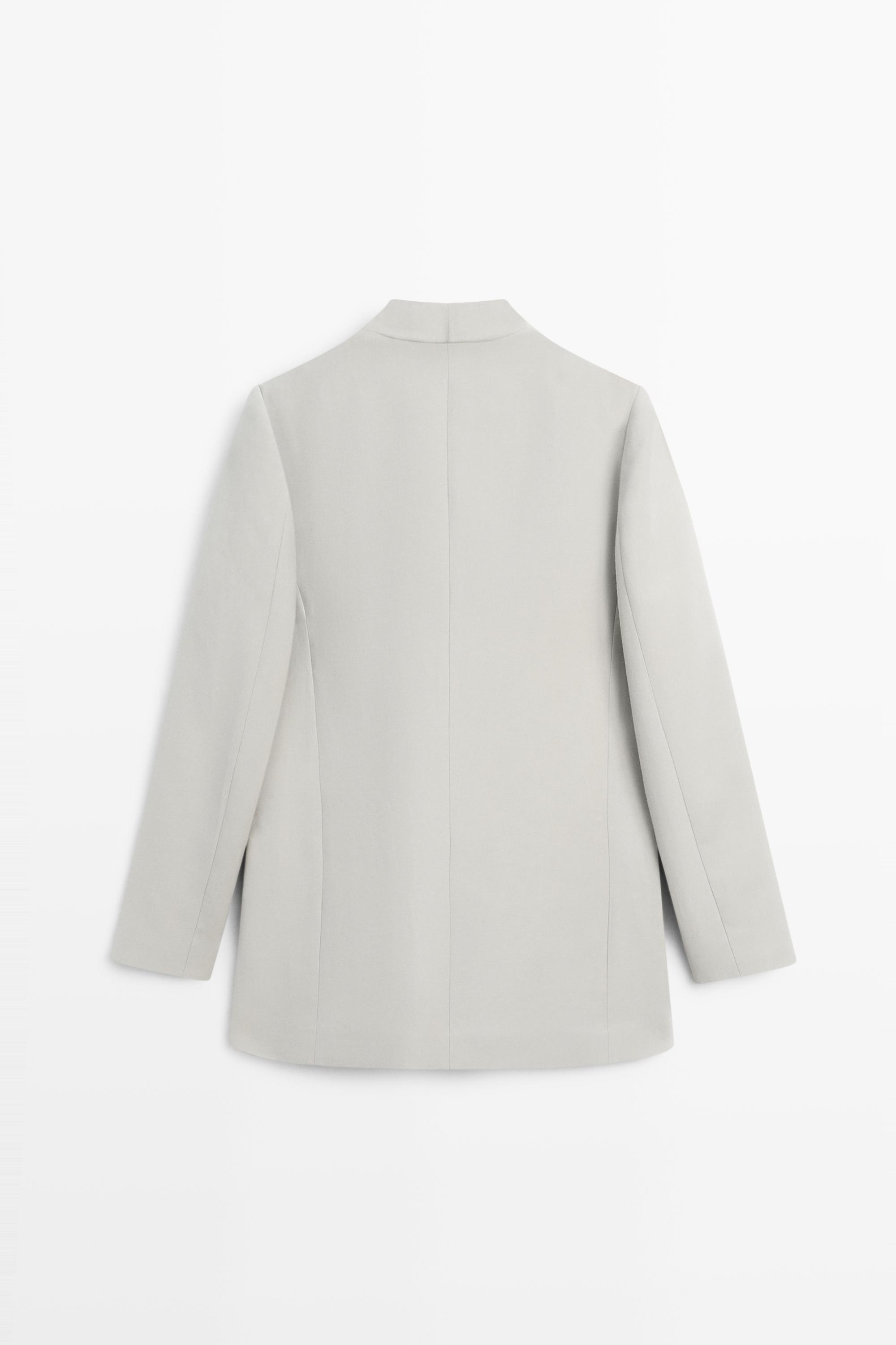 Suit blazer with button detail - STUDIO — GREY MARL