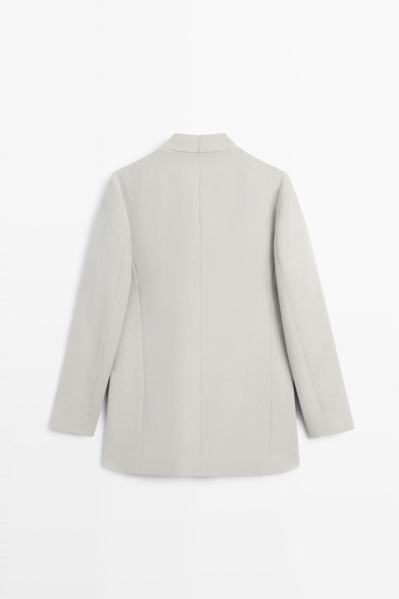 Suit blazer with button detail - STUDIO — GREY MARL