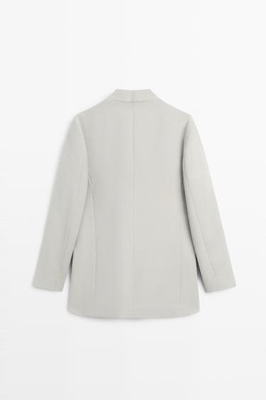 Suit blazer with button detail - STUDIO — GREY MARL 5