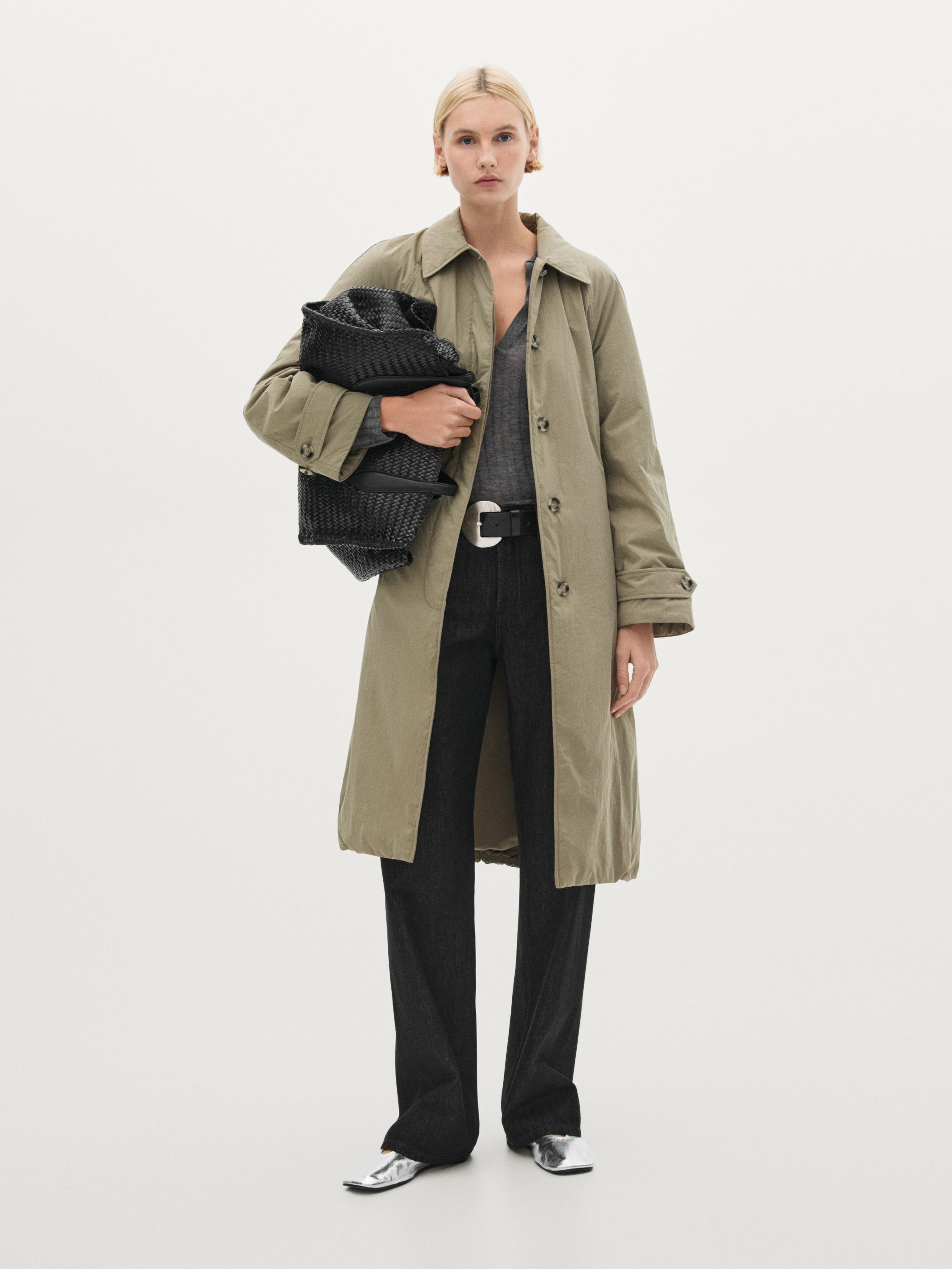 Padded trench coat online