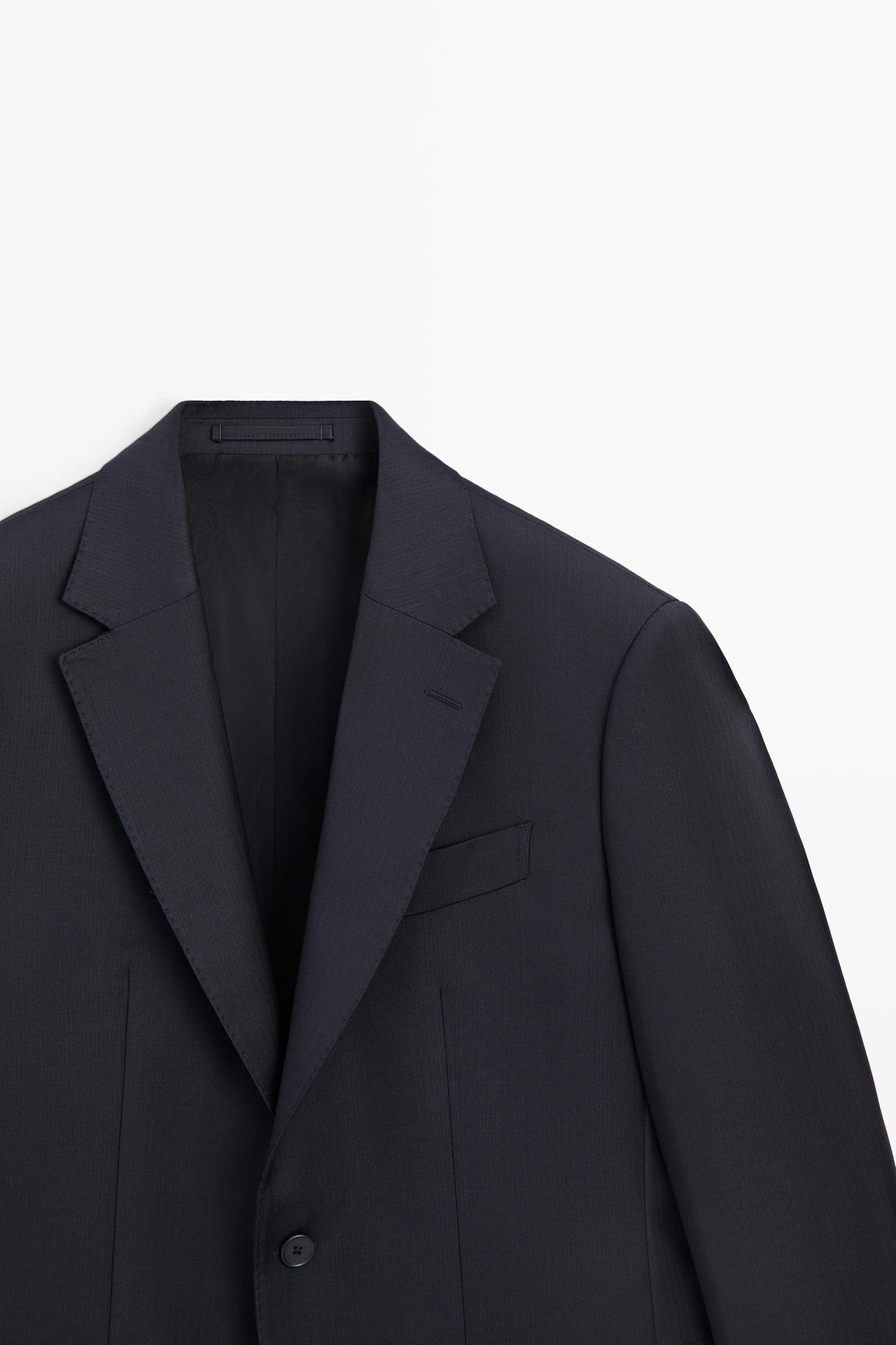 100% cool wool suit blazer — NAVY BLUE