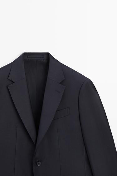100% cool wool suit blazer — NAVY BLUE 4
