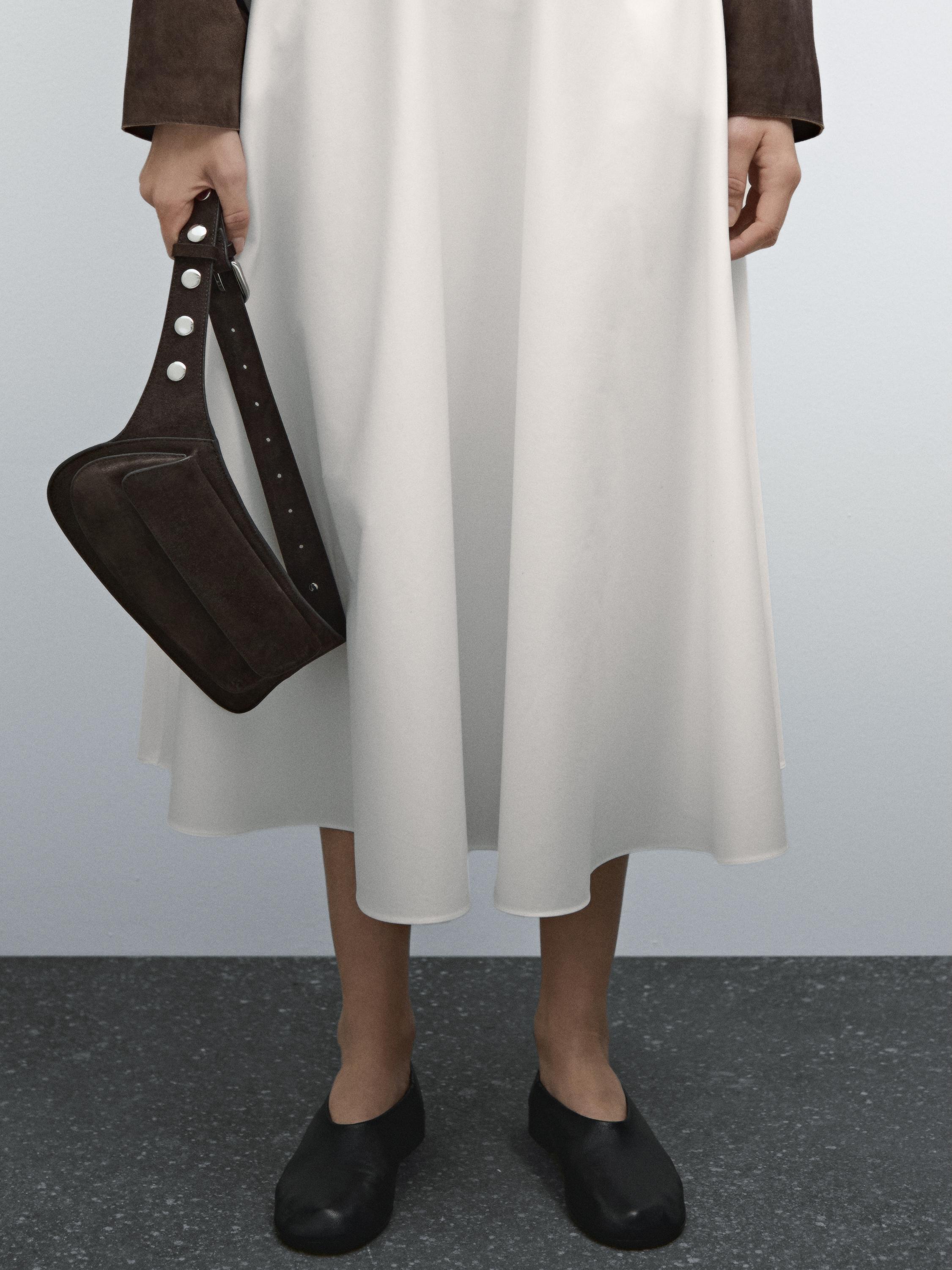 Split suede belt bag