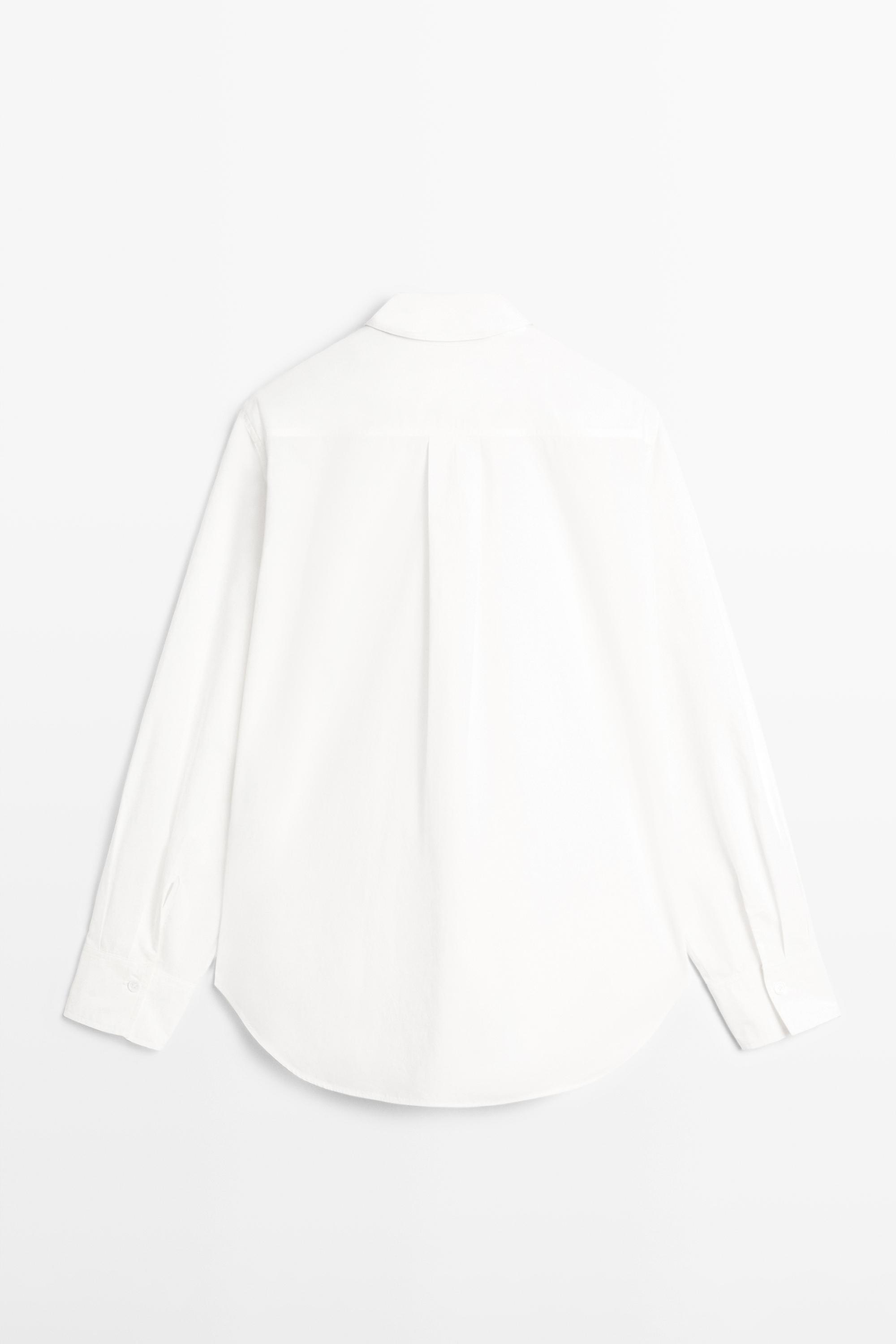 100% cotton poplin shirt — WHITE