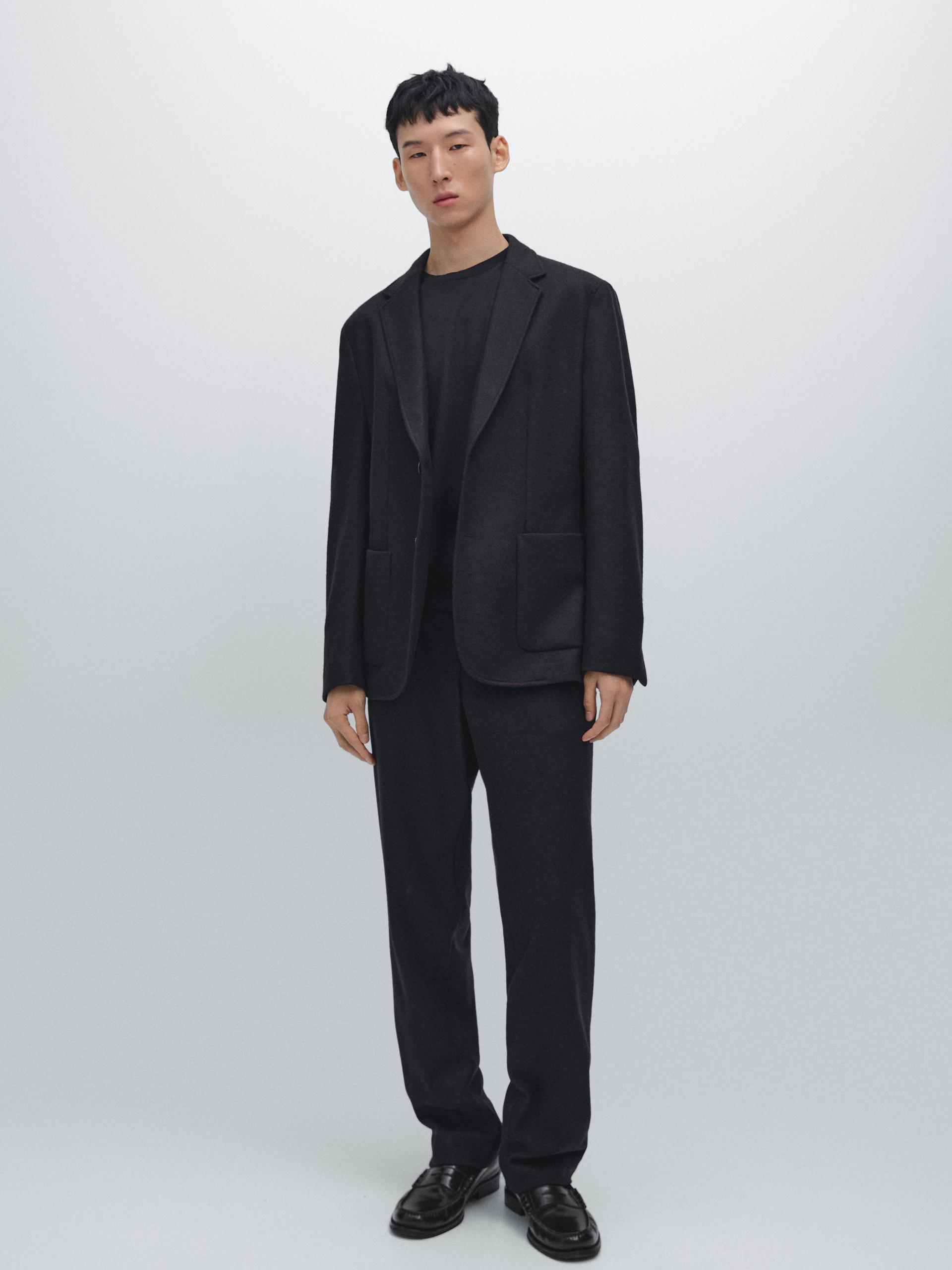 Pantaloni In Misto Lana - Grigio Marengo - 48 - Massimo Dutti - Maschile