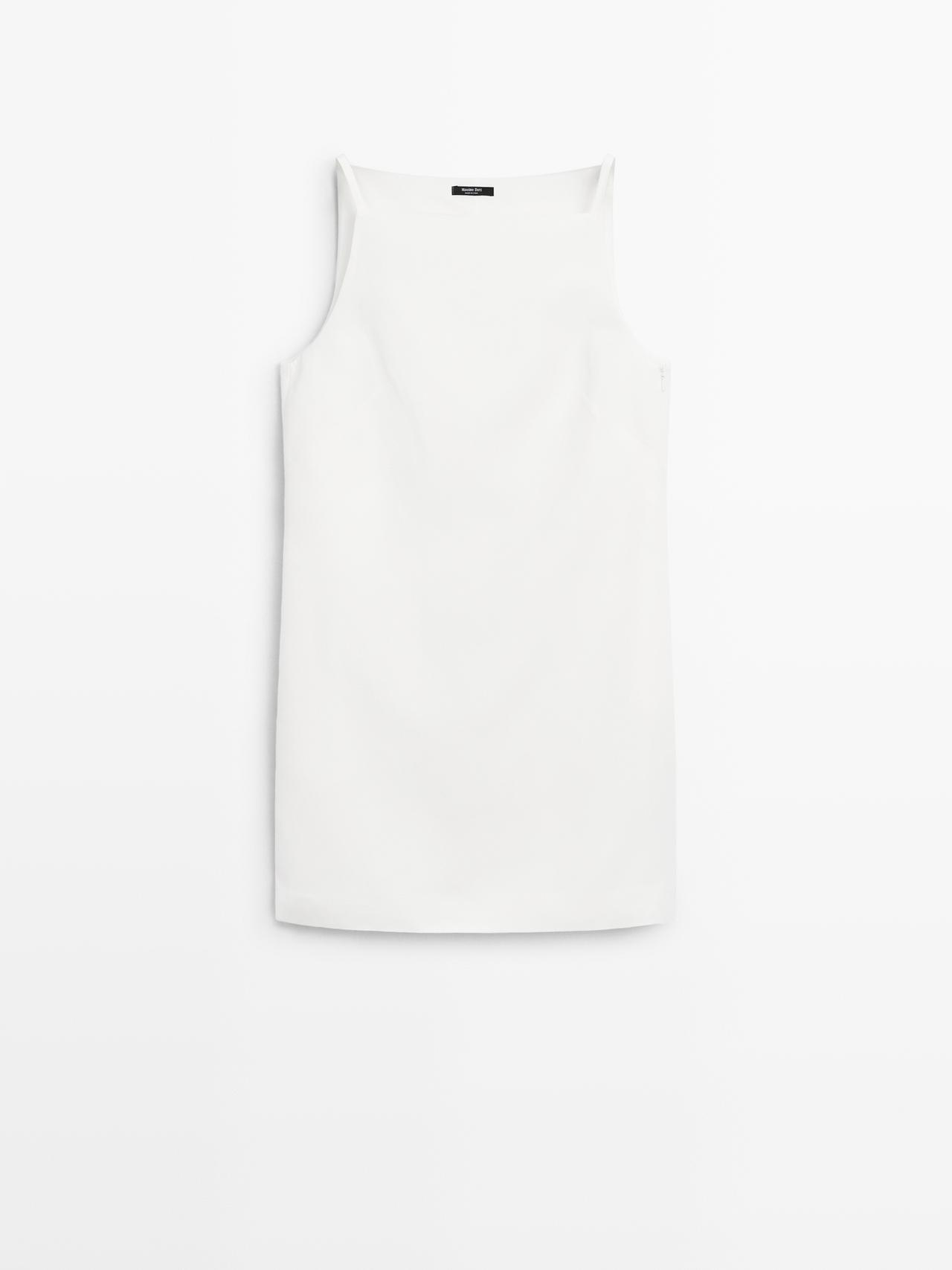 Massimo Dutti - Dames - Soepelvallende Mini-Jurk - Wit - 36