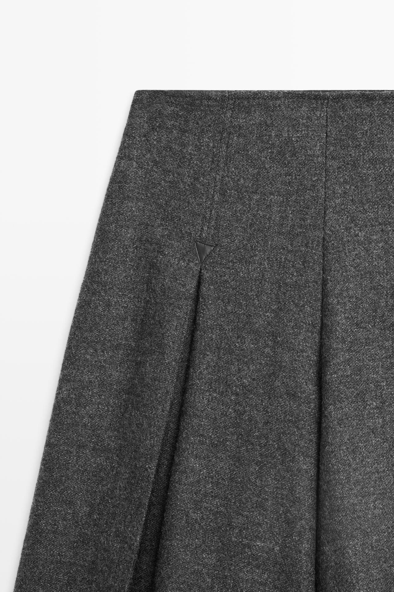 Pleated-detail skort pants — GREY