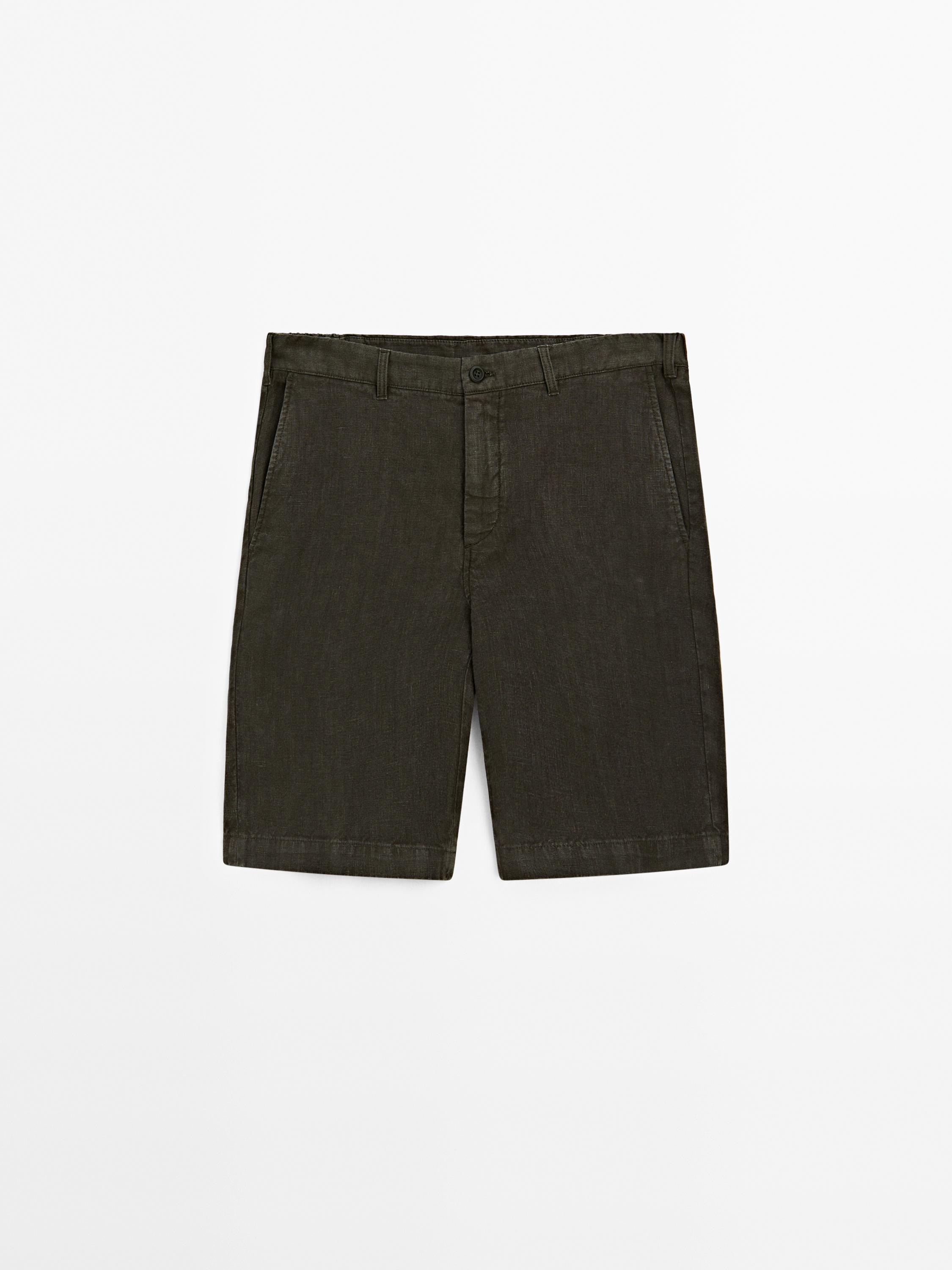 100% linen bermuda