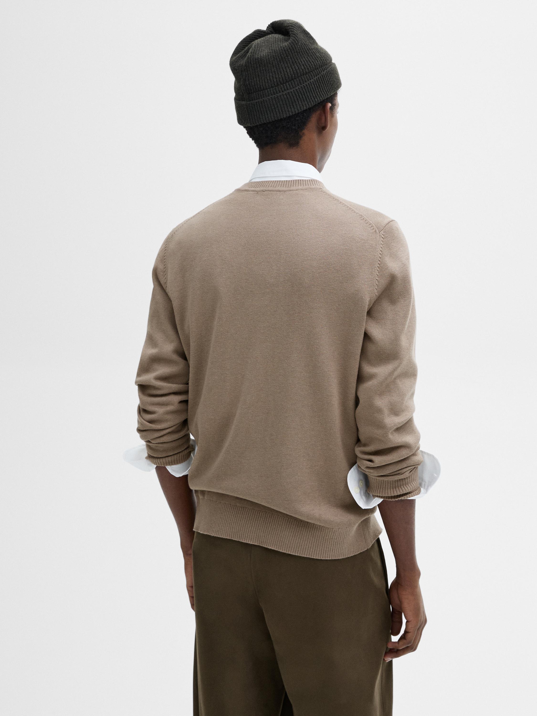 Cotton blend knit sweater