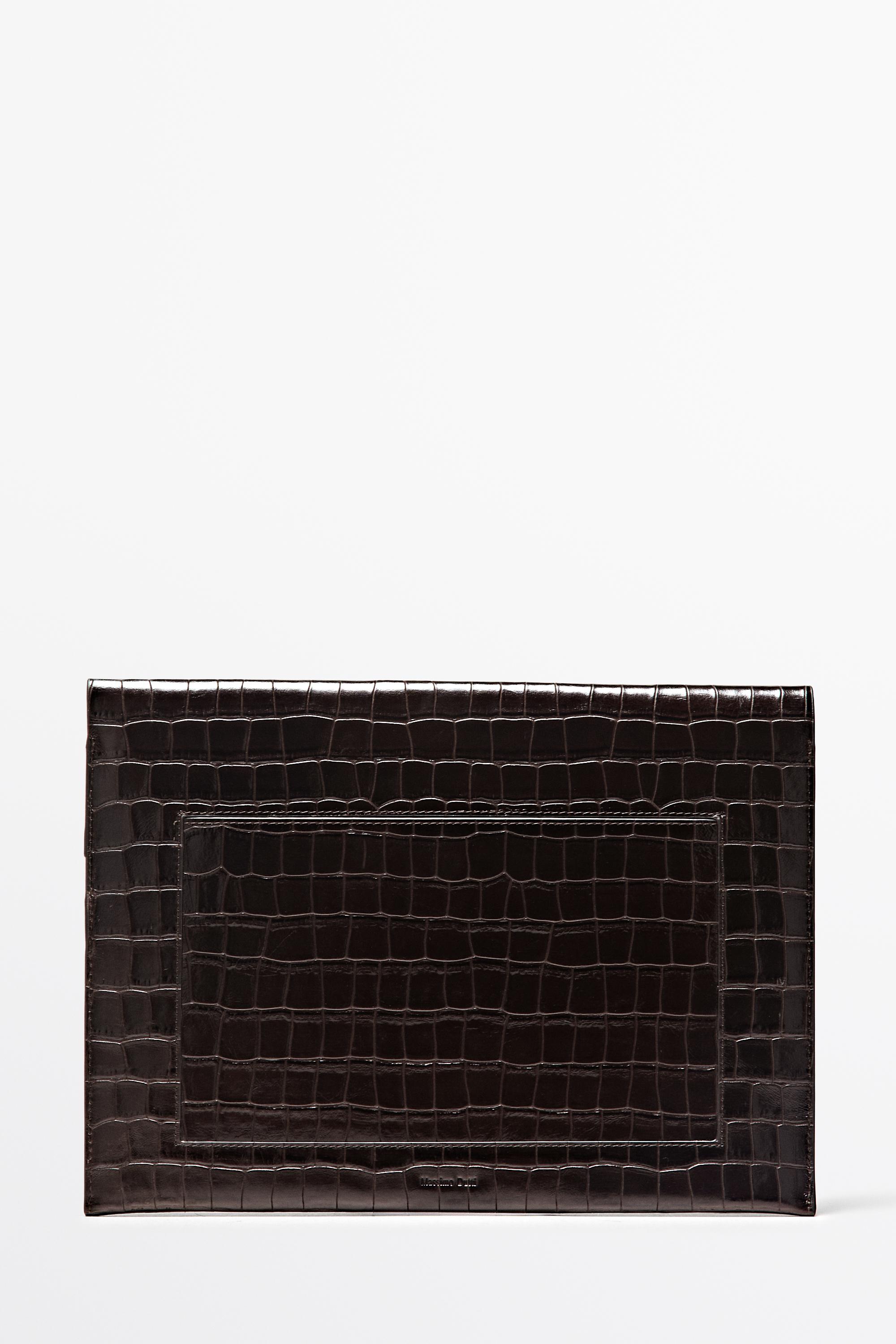 Textured laptop sleeve — BROWN