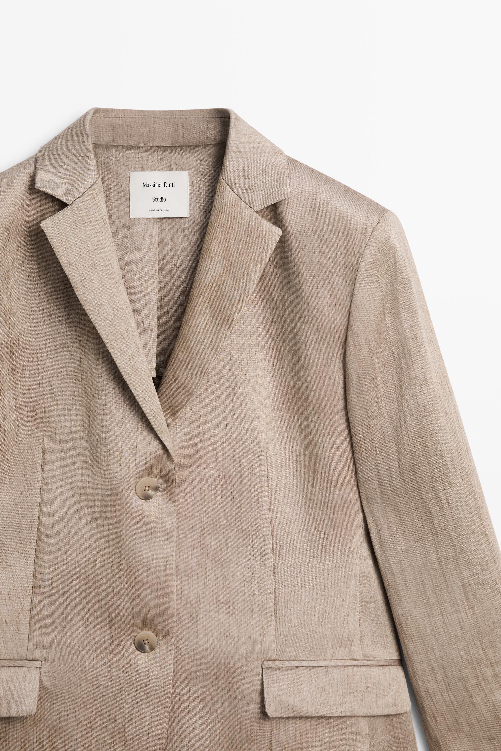 Satin fluid blazer - STUDIO — STONE