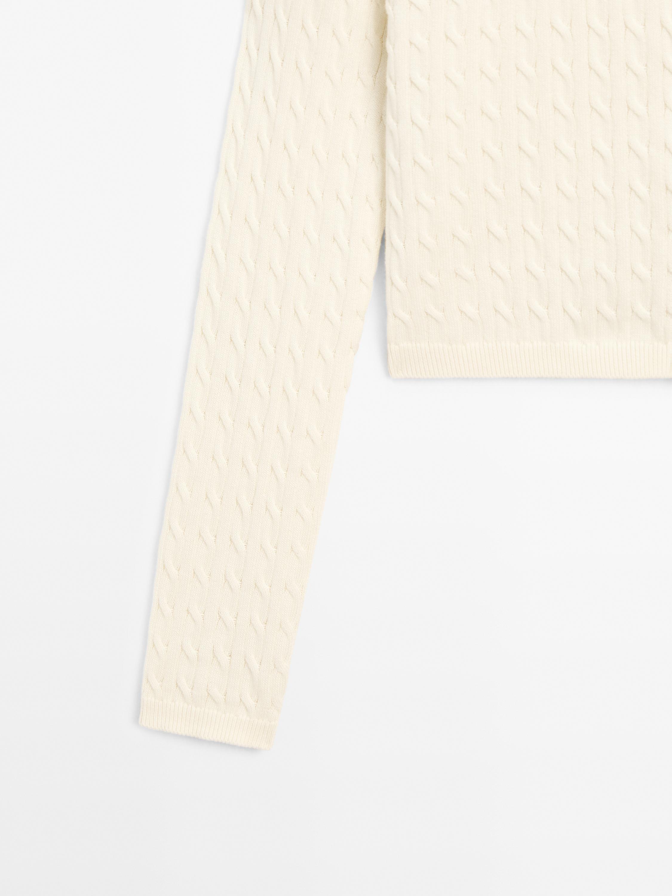 100% cotton cable-knit cardigan