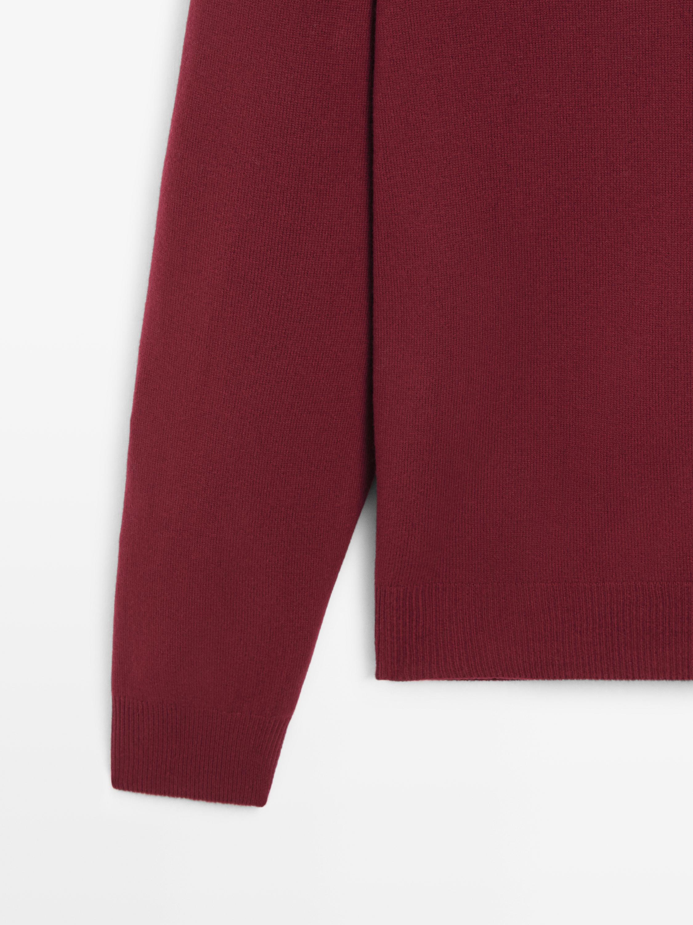 100% wool knit sweater — RED