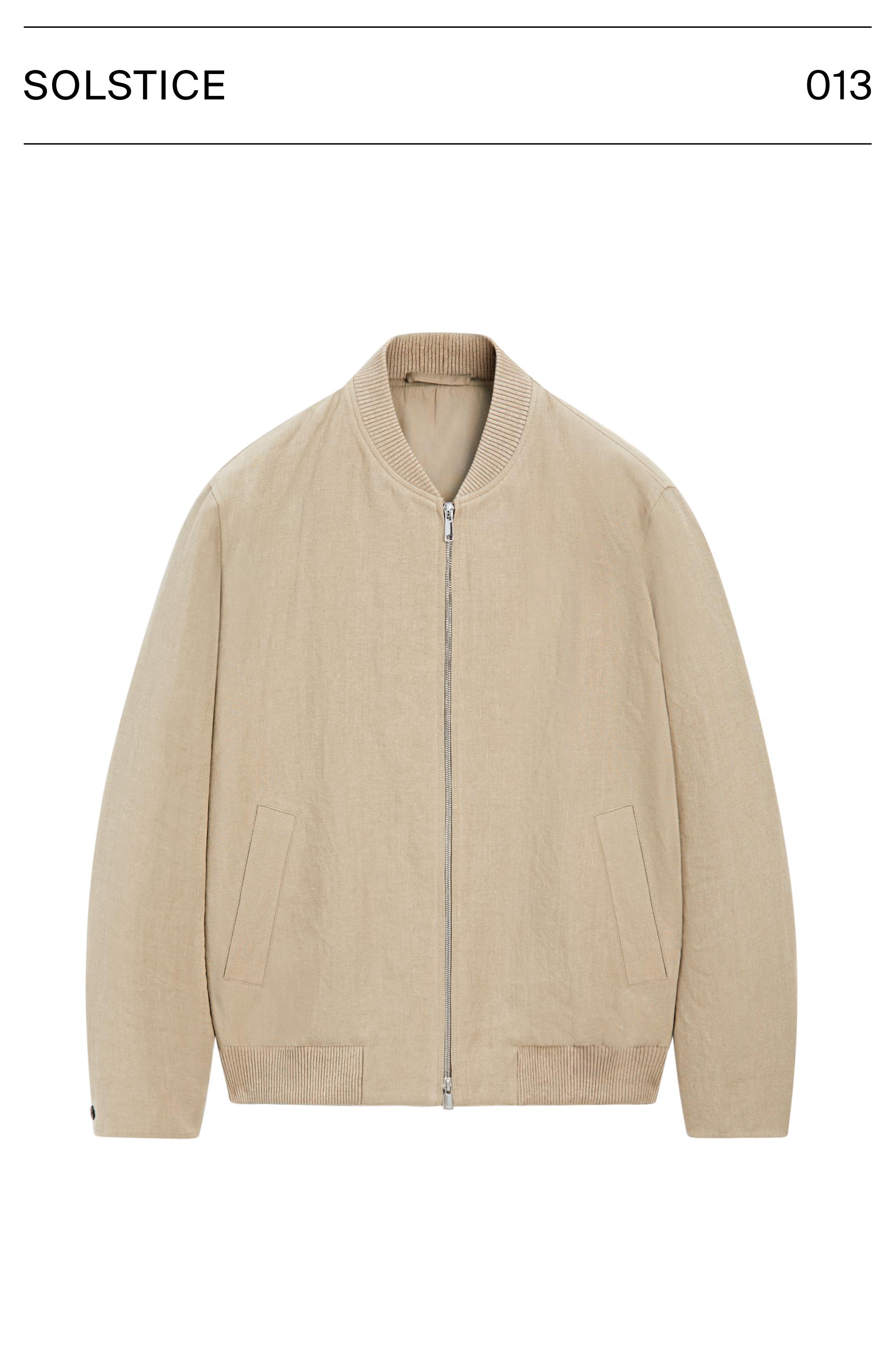 Linen bomber jacket — BEIGE