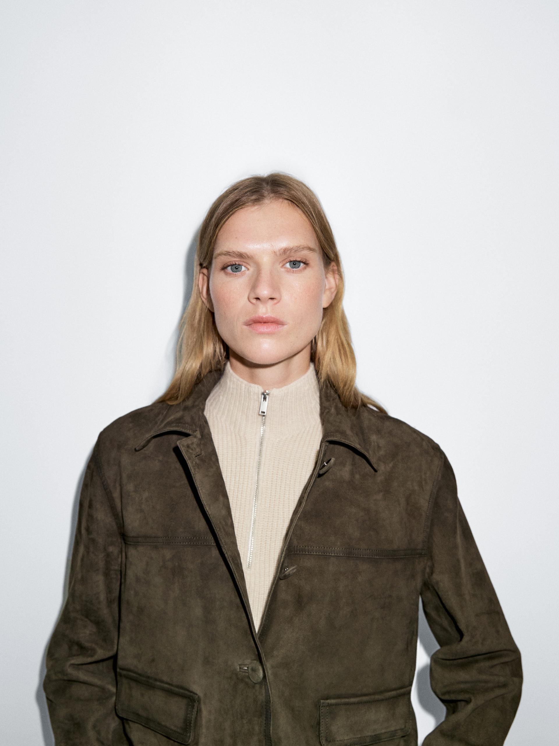 Krótka Skrzynia Z Mieszanki Wełny Z Suwakiem - Surowy - 01 - Massimo Dutti - Kobieta