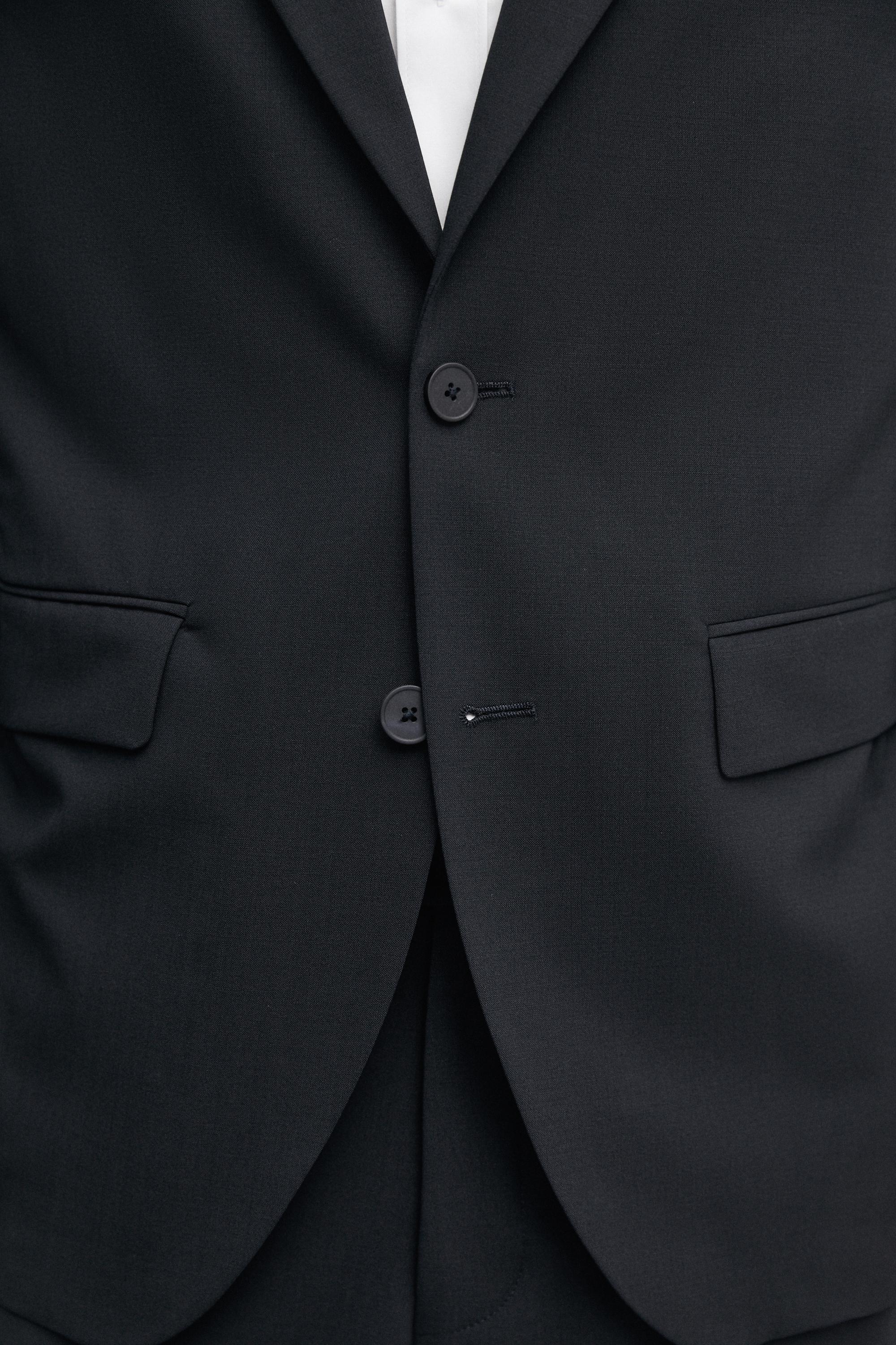 Wool blend suit blazer — NAVY BLUE