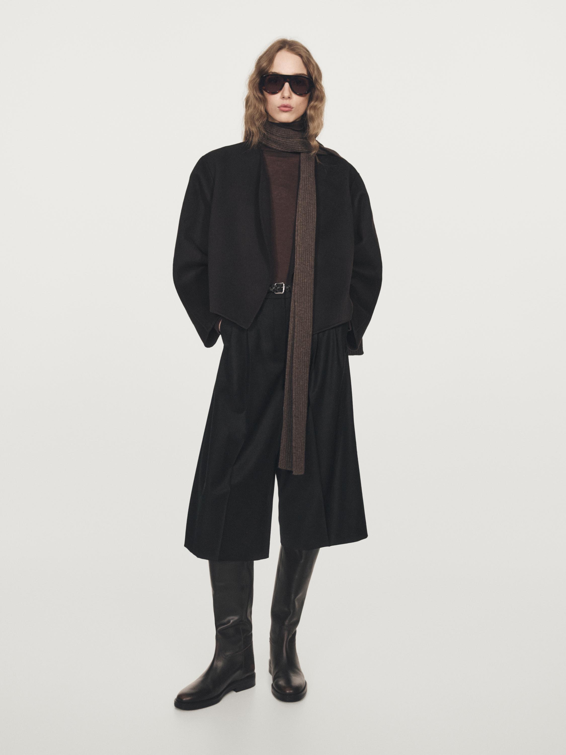 Long flannel Bermuda shorts with darts