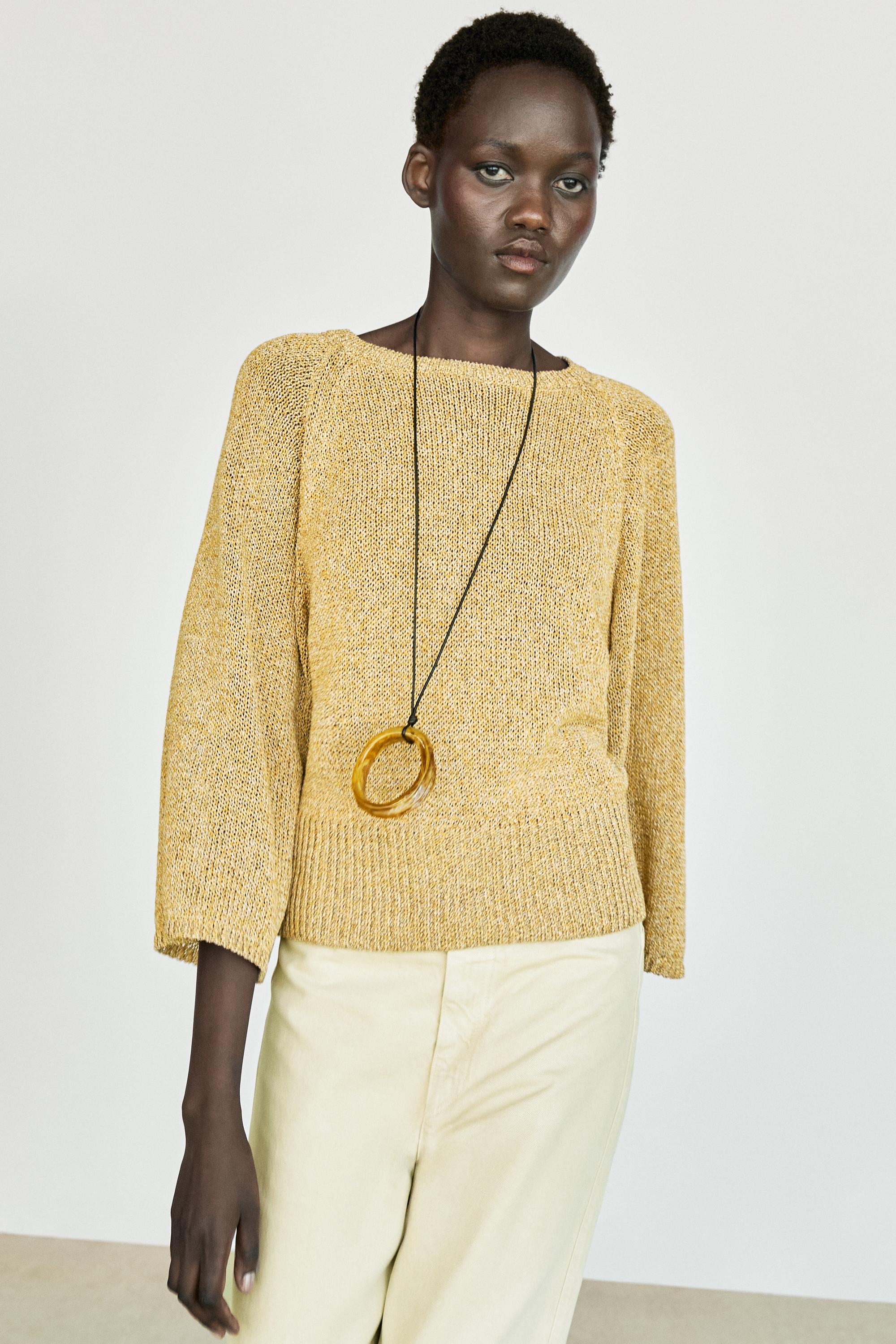 Marbled hoop necklace — Caramel
