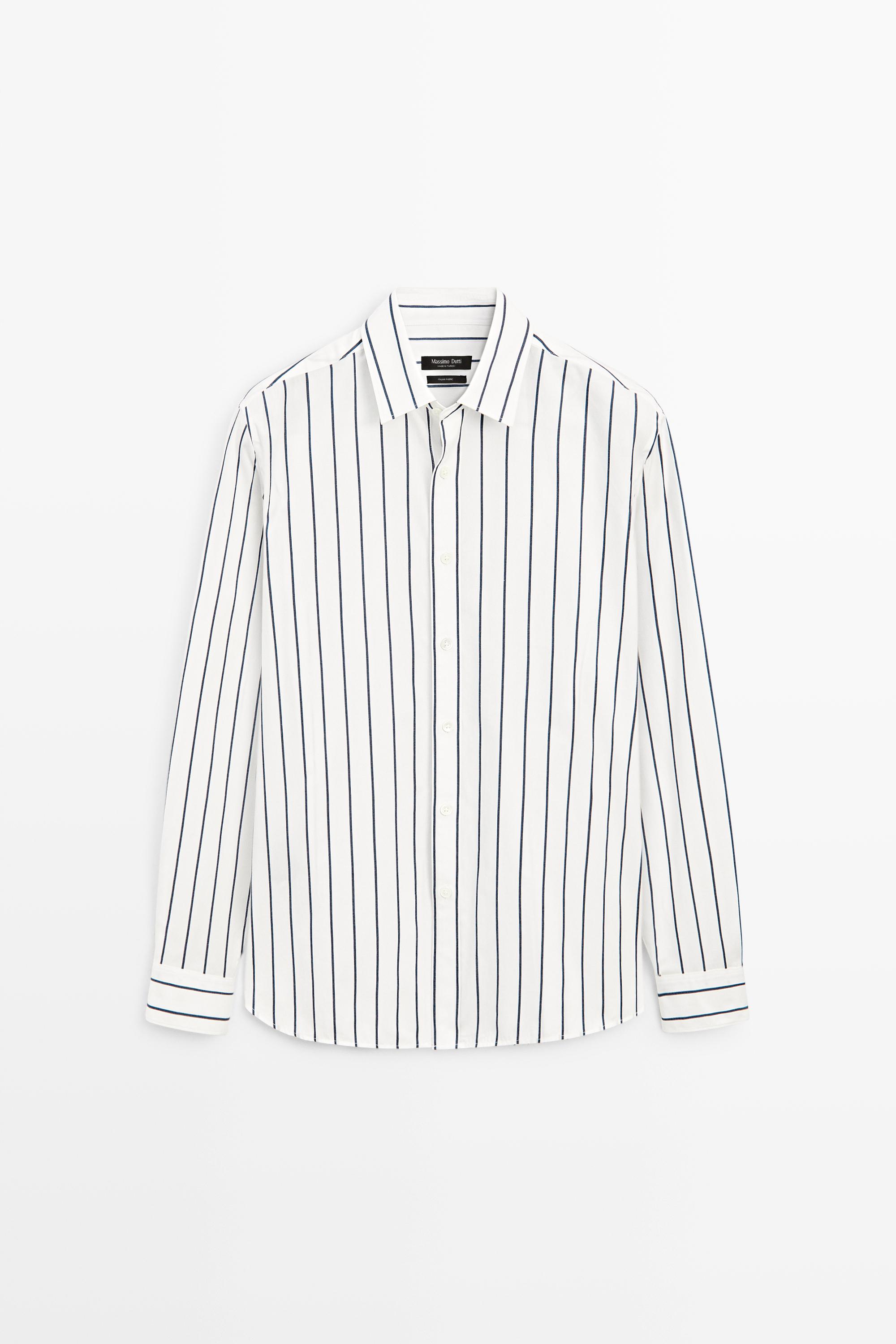 Camisa regular fit rayas 100% algodón