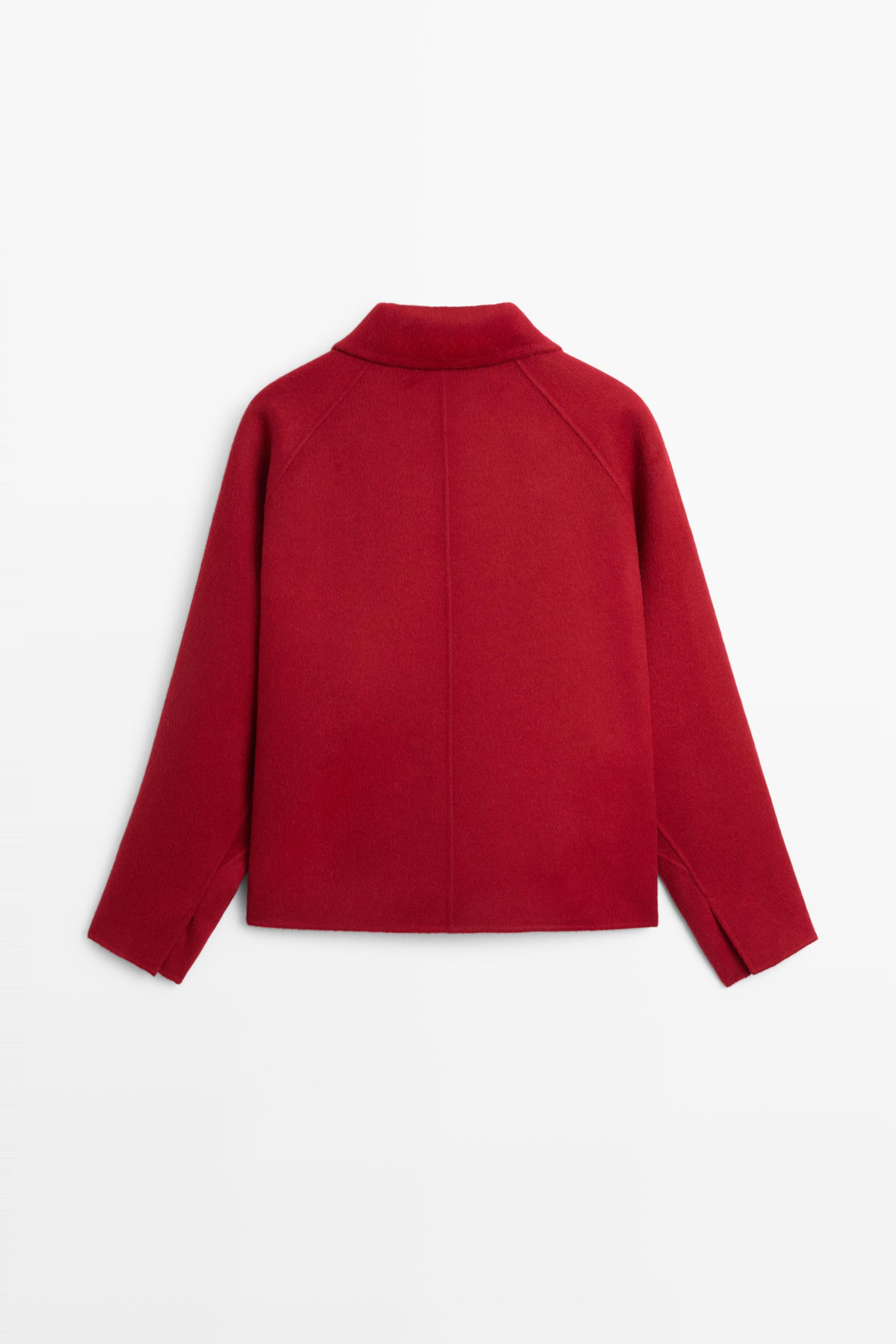 Short wool blend stand collar coat