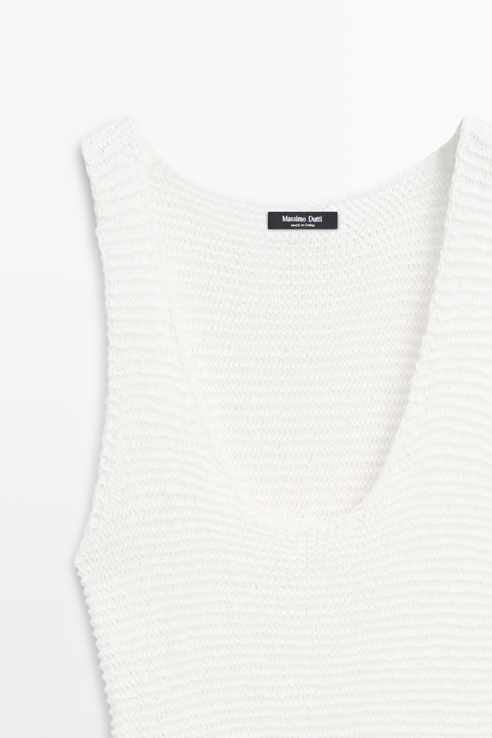 massimo dutti ribbed white dress Massimo Dutti White Dress