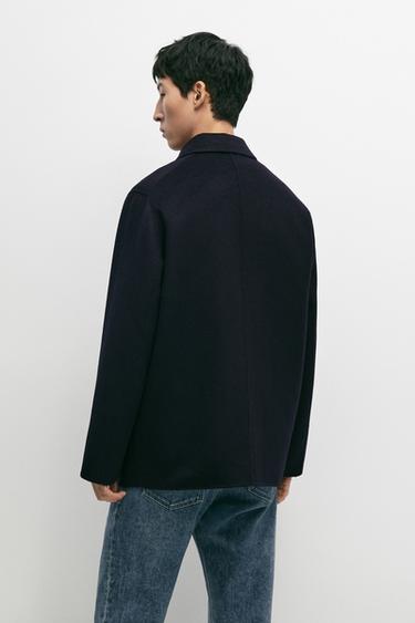 Double wool short coat — DEEP BLUE 5