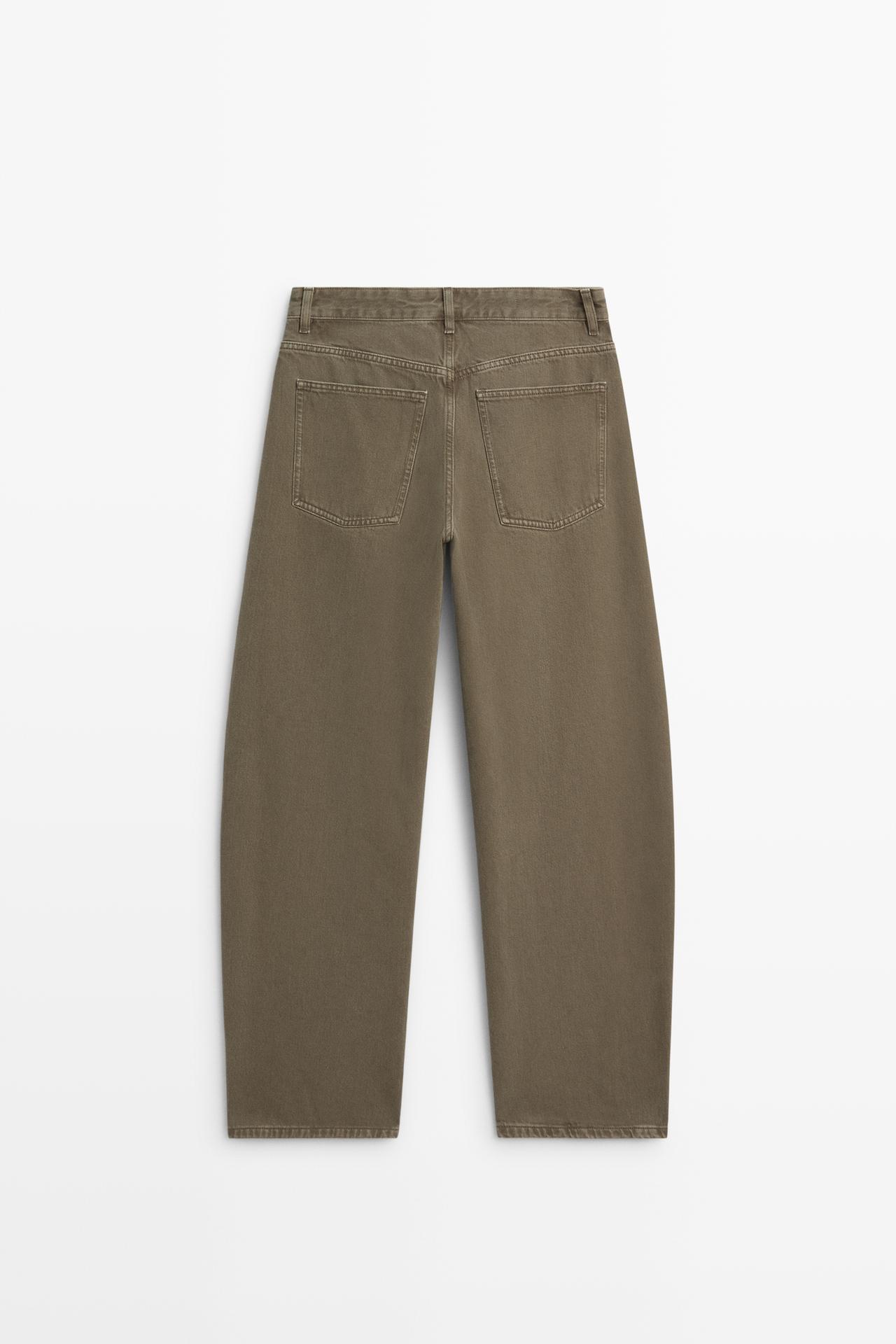 Mid-waist barrel fit jeans — MOLE BROWN