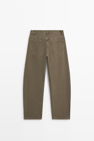 Mid-waist barrel fit jeans — MOLE BROWN 6