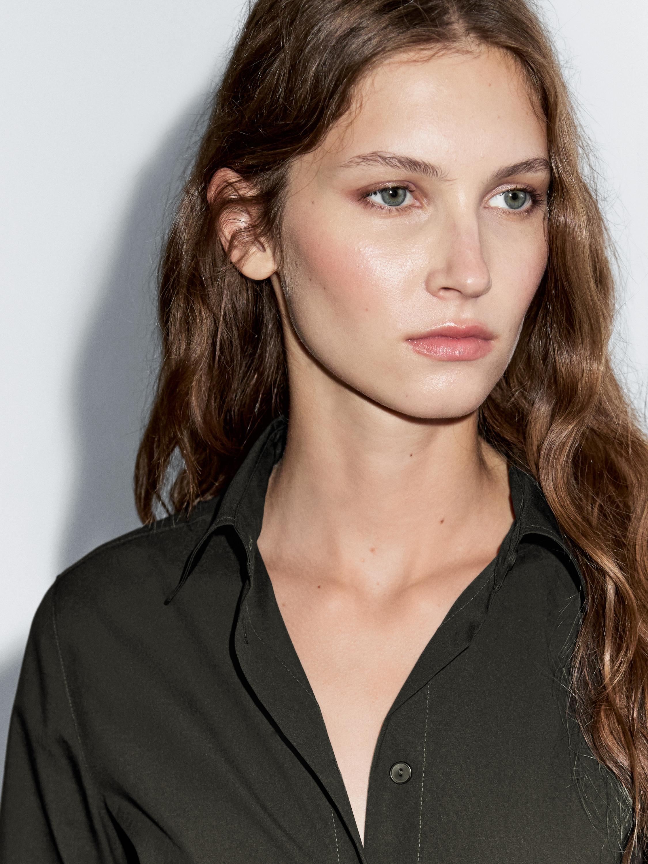 Cotton blend stretch shirt