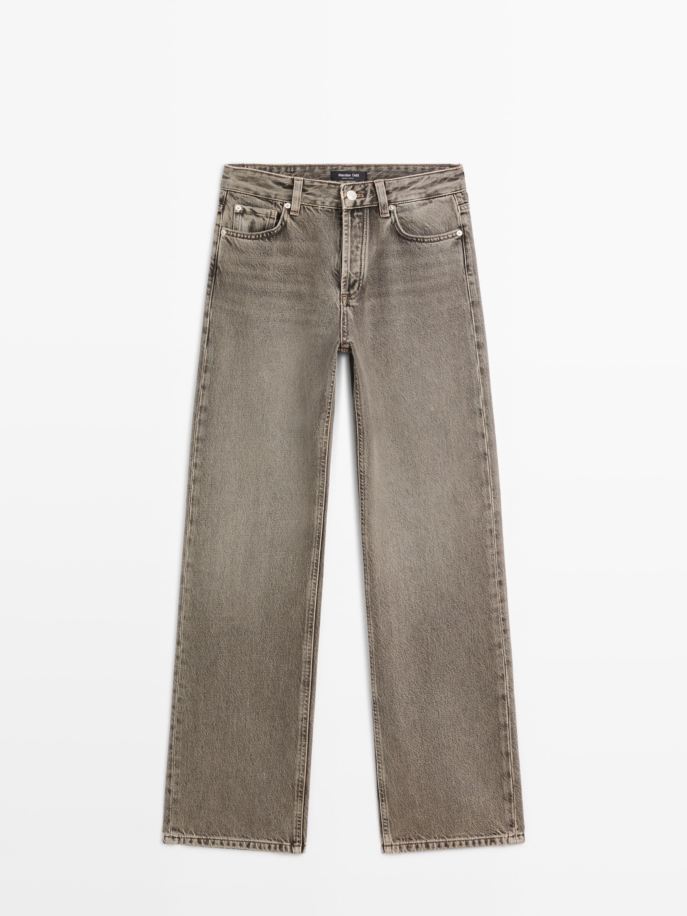 Jeans wide leg tiro medio