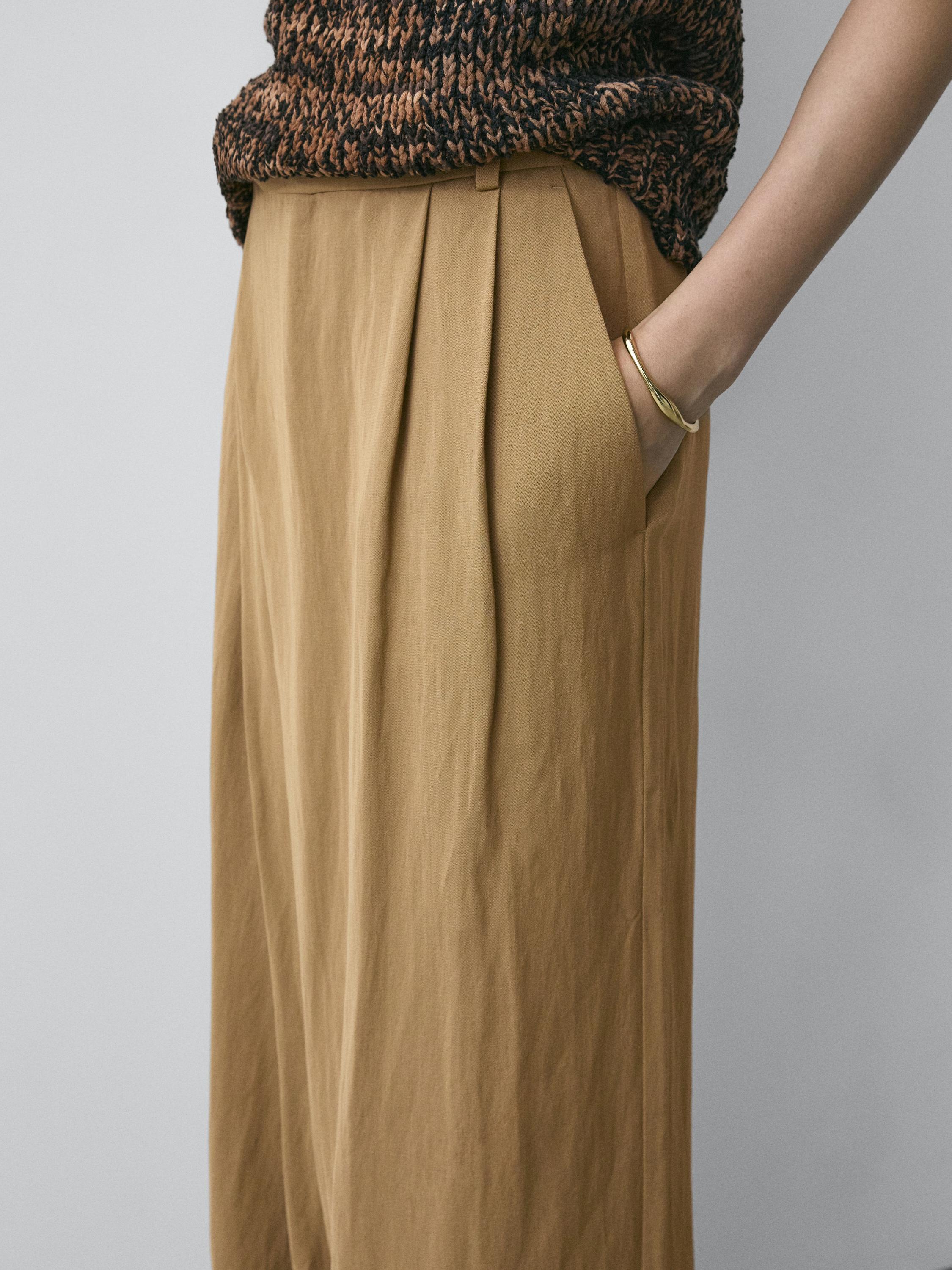 Flowing pareo trousers — BEIGE