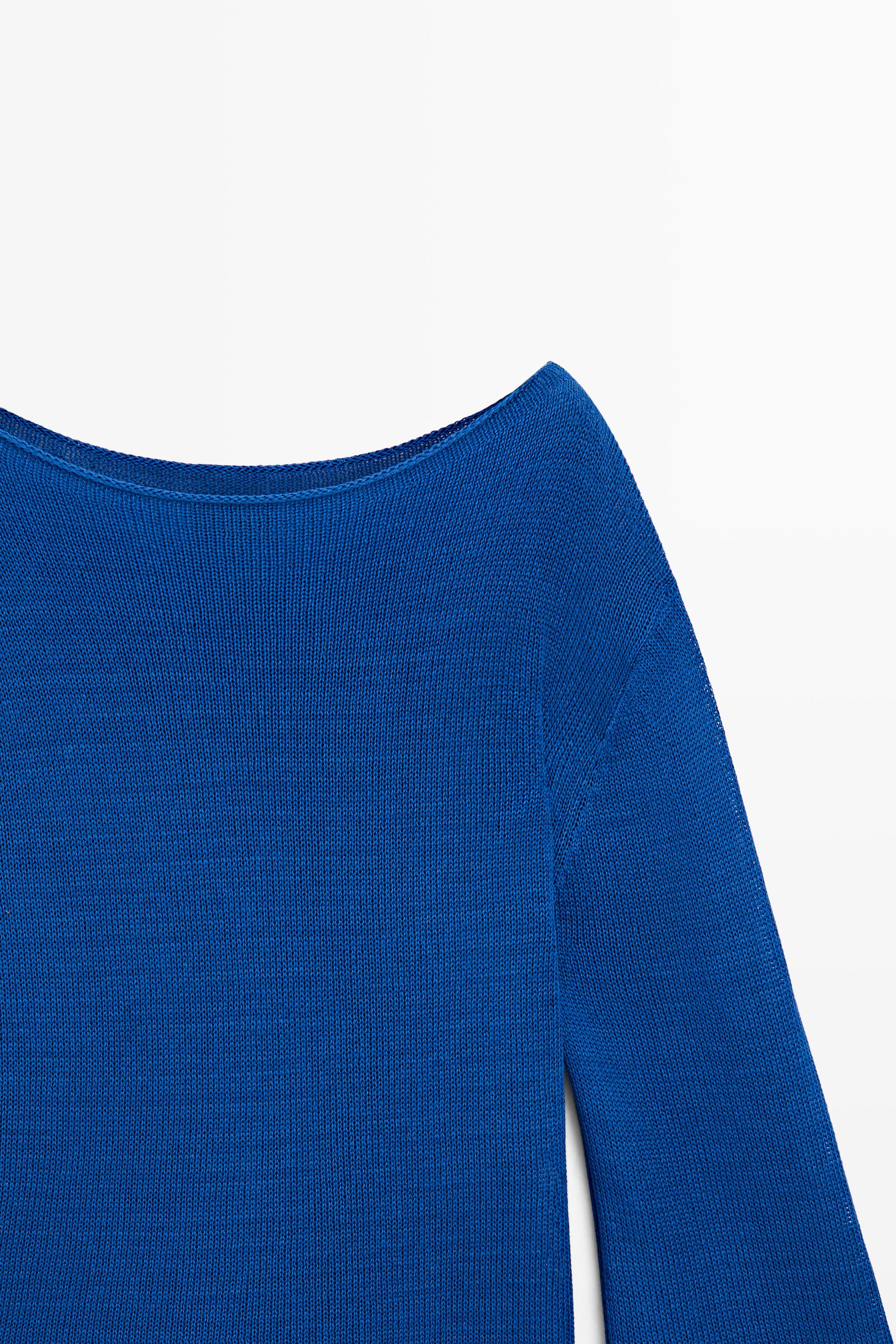 100% mercerised cotton sweater — DEEP BLUE